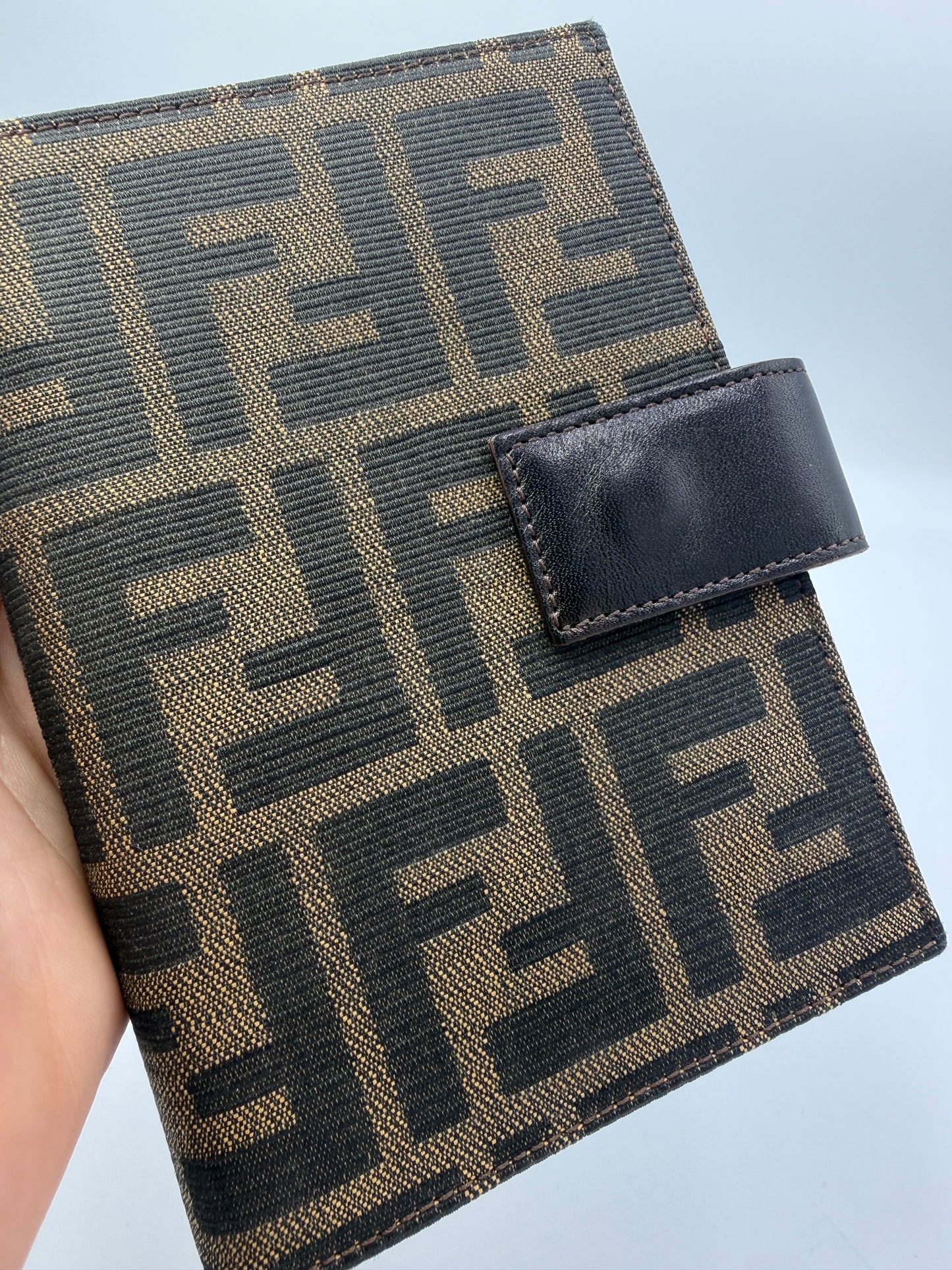 Fendi Zucca Monogram Agenda Cover And Passport Holder