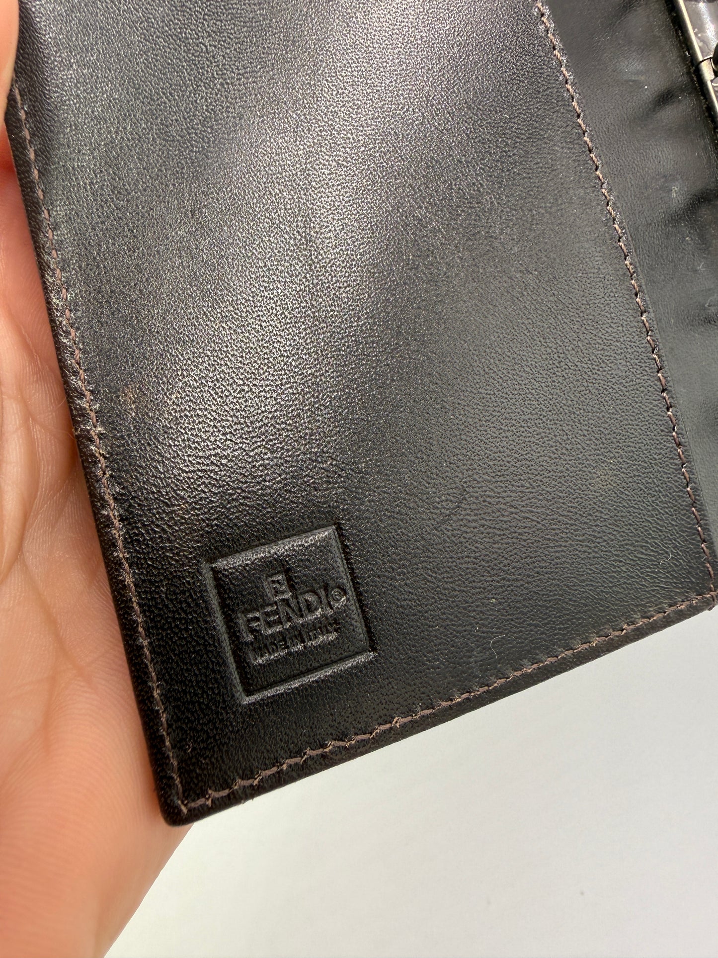 Fendi Zucca Monogram Agenda Cover And Passport Holder