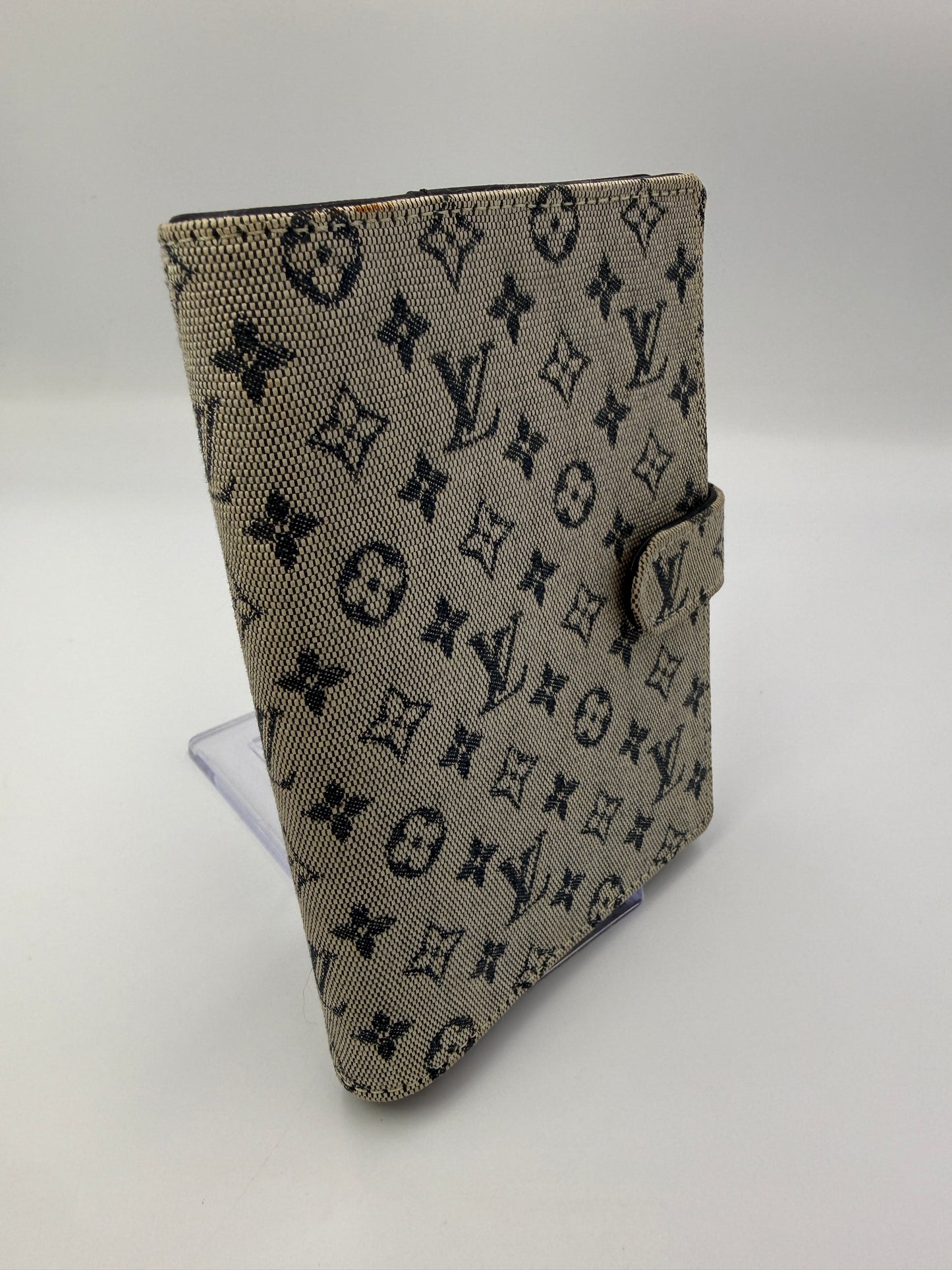 Louis Vuitton Monogram Mini Lin Grey Blue Agenda PM CA0071