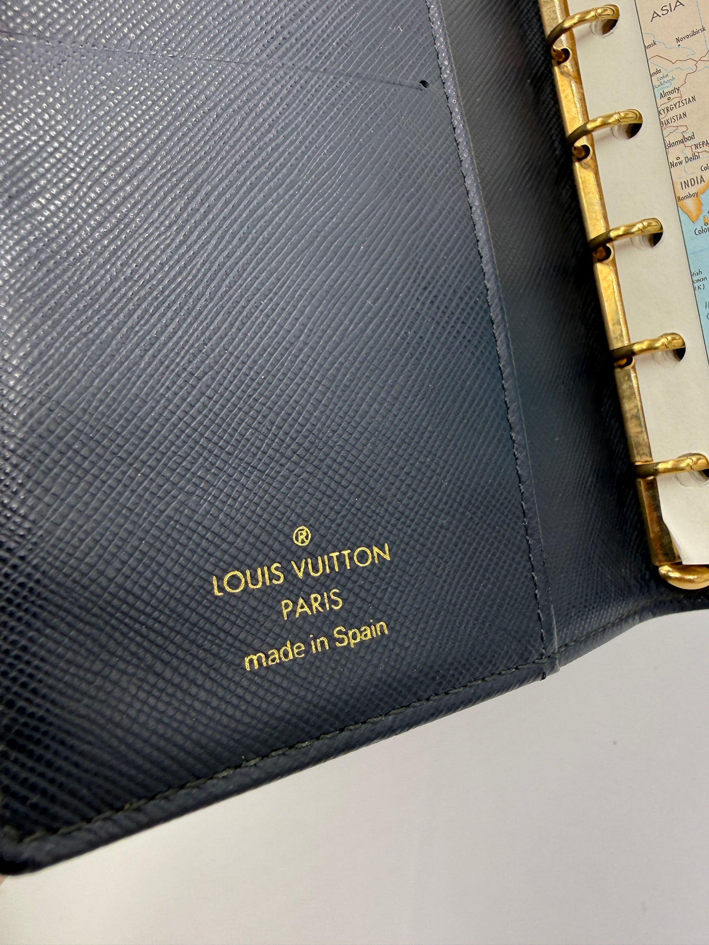 Louis Vuitton Monogram Mini Lin Grey Blue Agenda PM CA0071