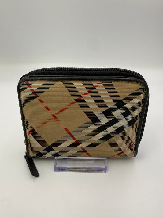 Burberry Compact Nova Check Zip Around Wallet