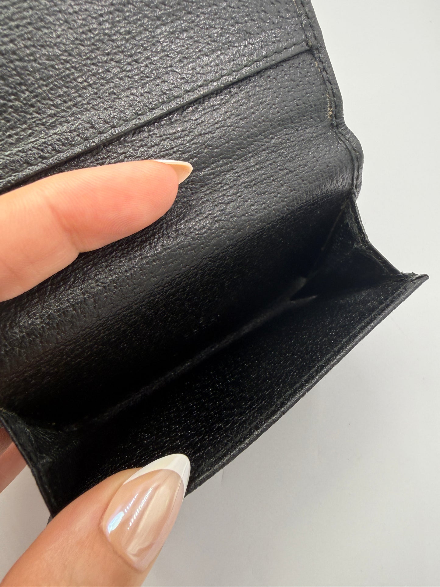 Gucci Unisex Sherry Line Black Calf Leather Card Holder