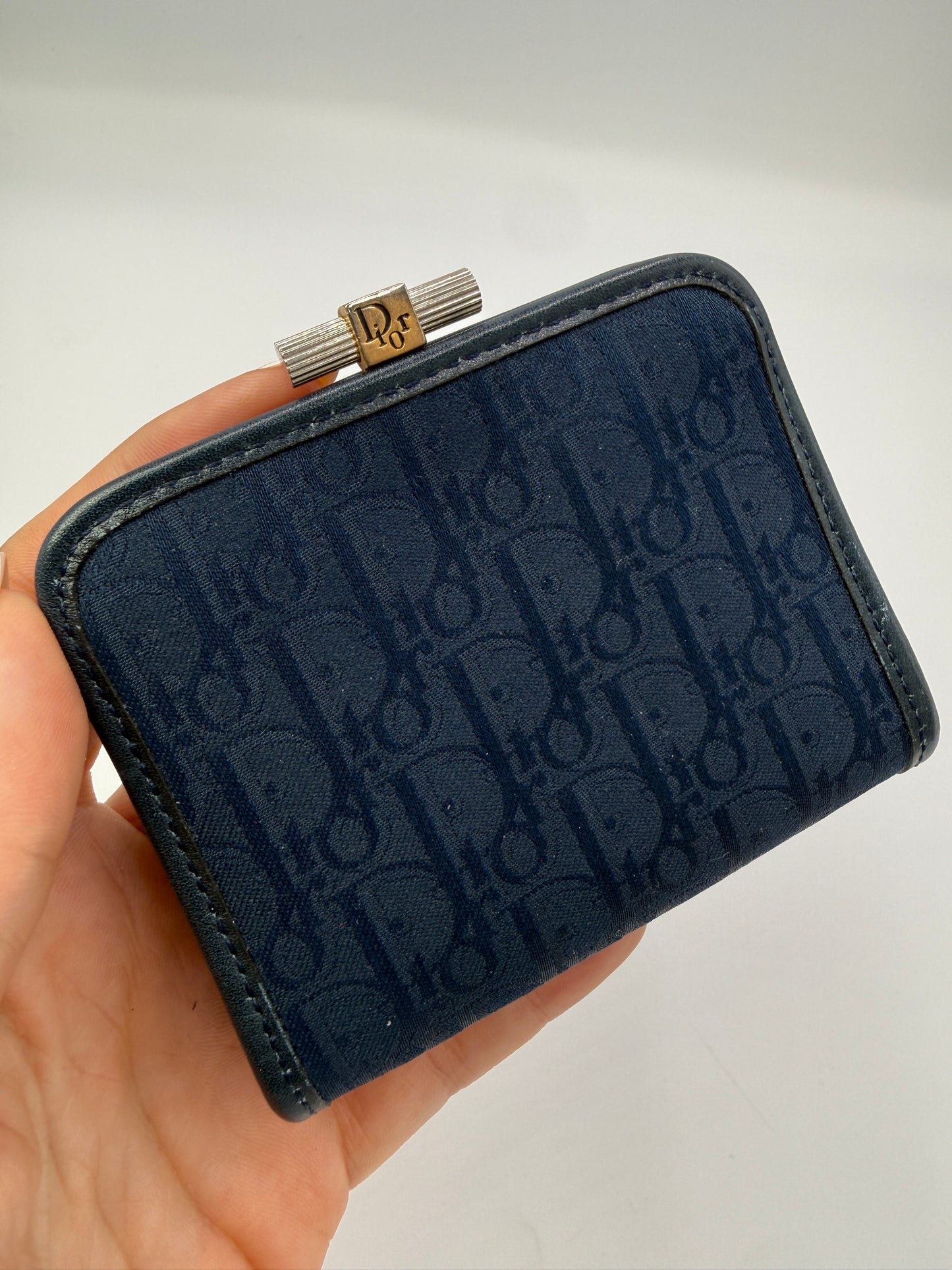 Christian Dior Navy Trotter Monogram Coin Pouch