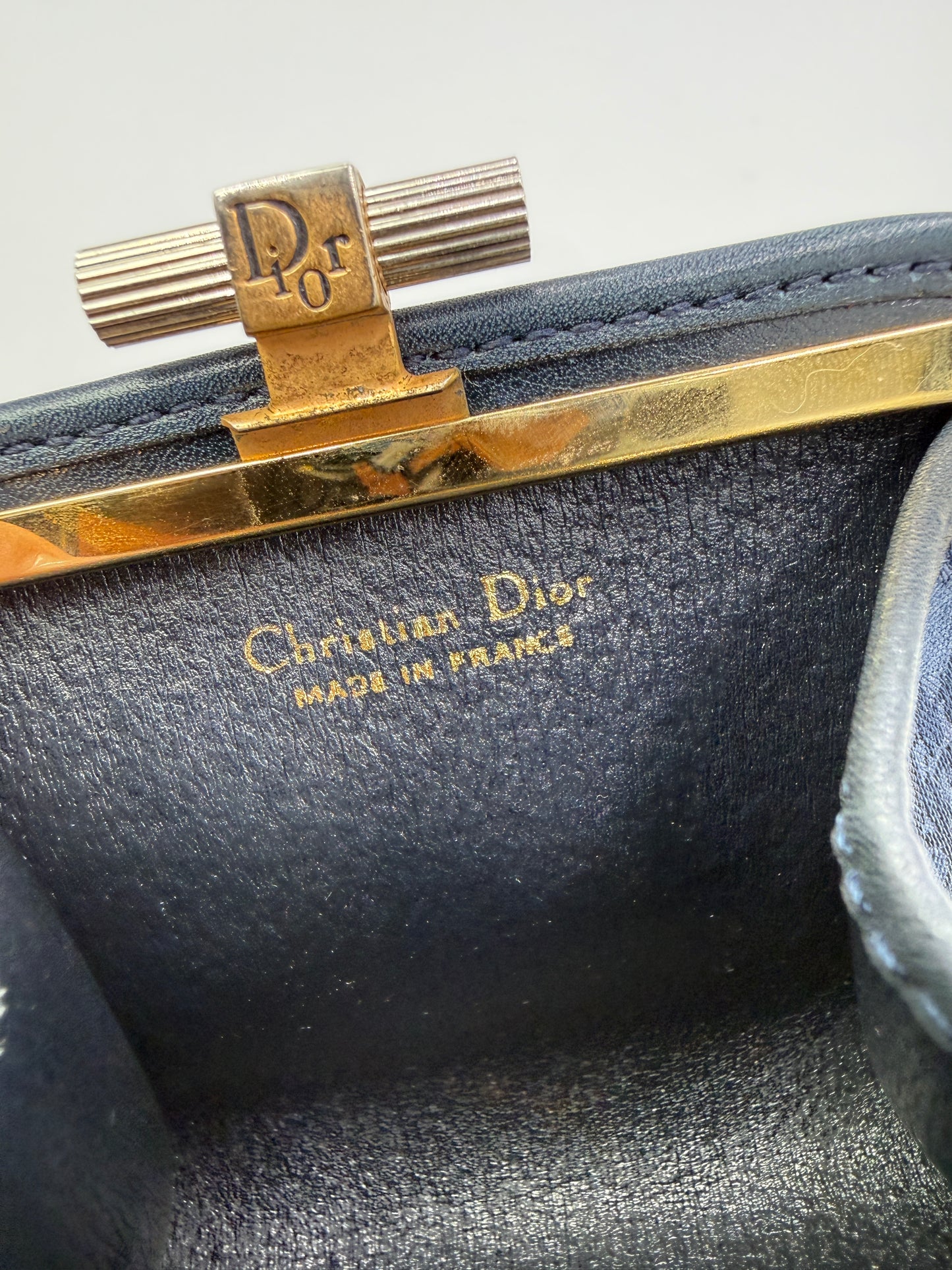 Christian Dior Navy Trotter Monogram Coin Pouch