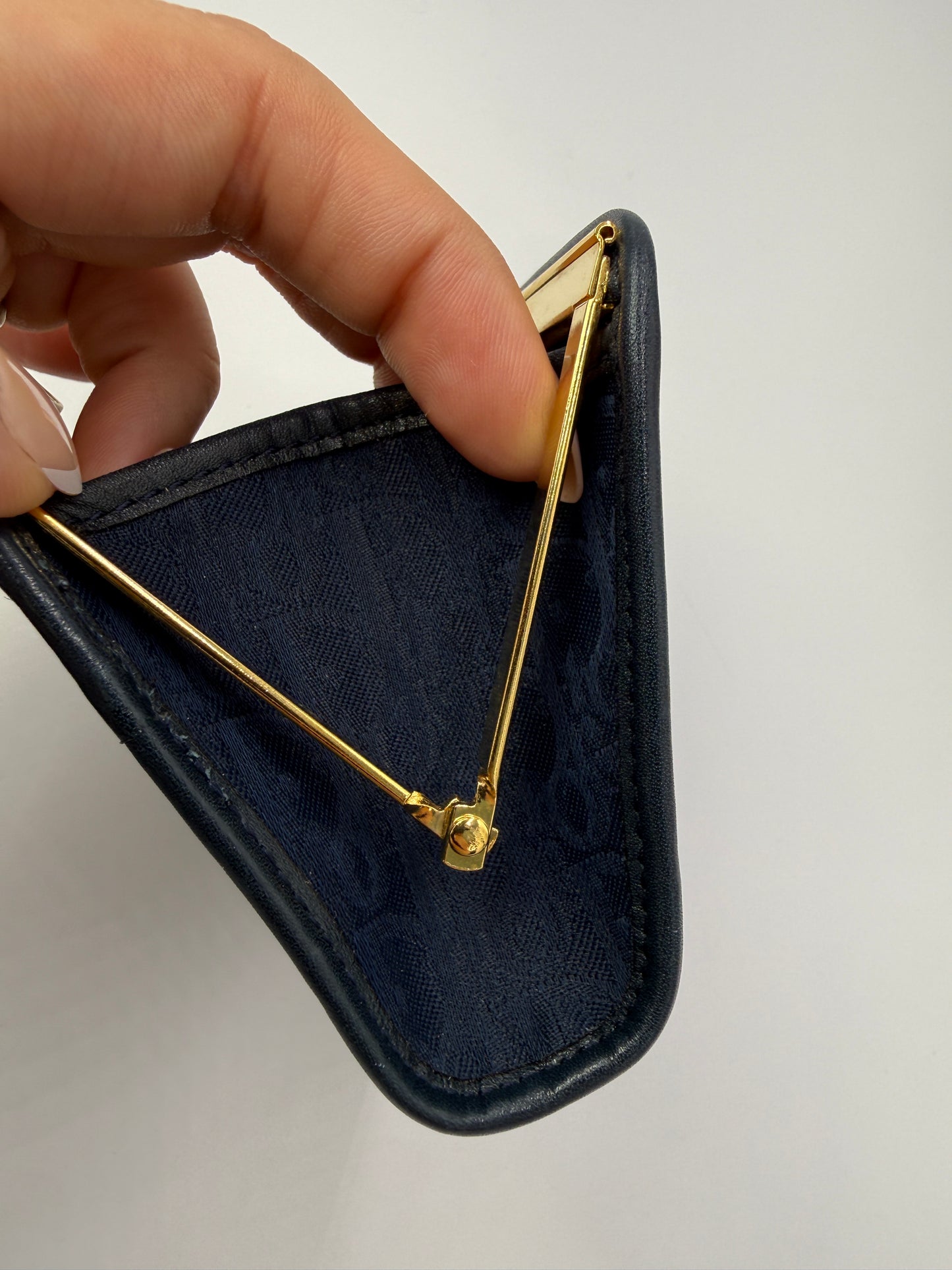 Christian Dior Navy Trotter Monogram Coin Pouch