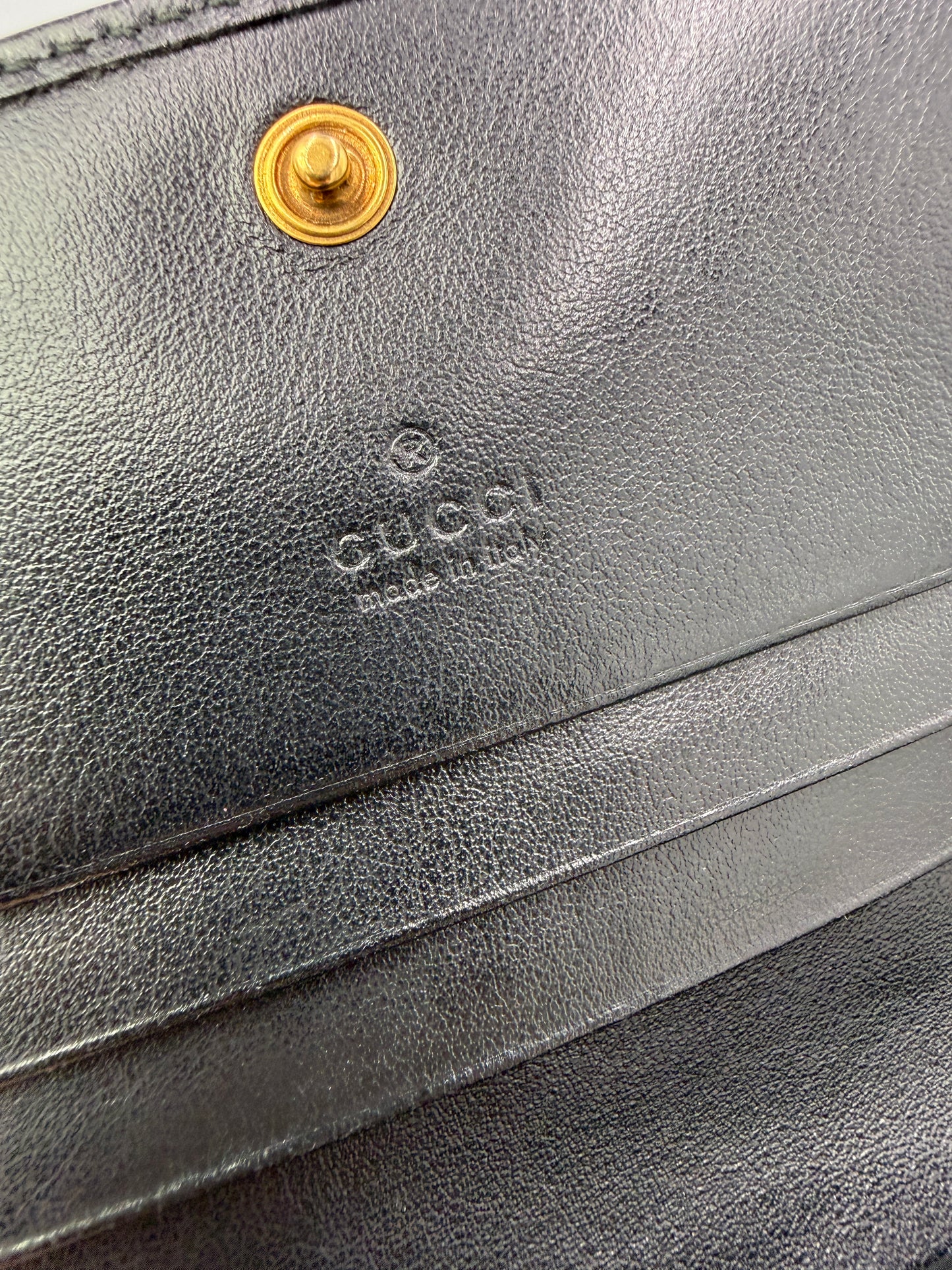 Gucci GG Marmont Black Leather Compact Wallet