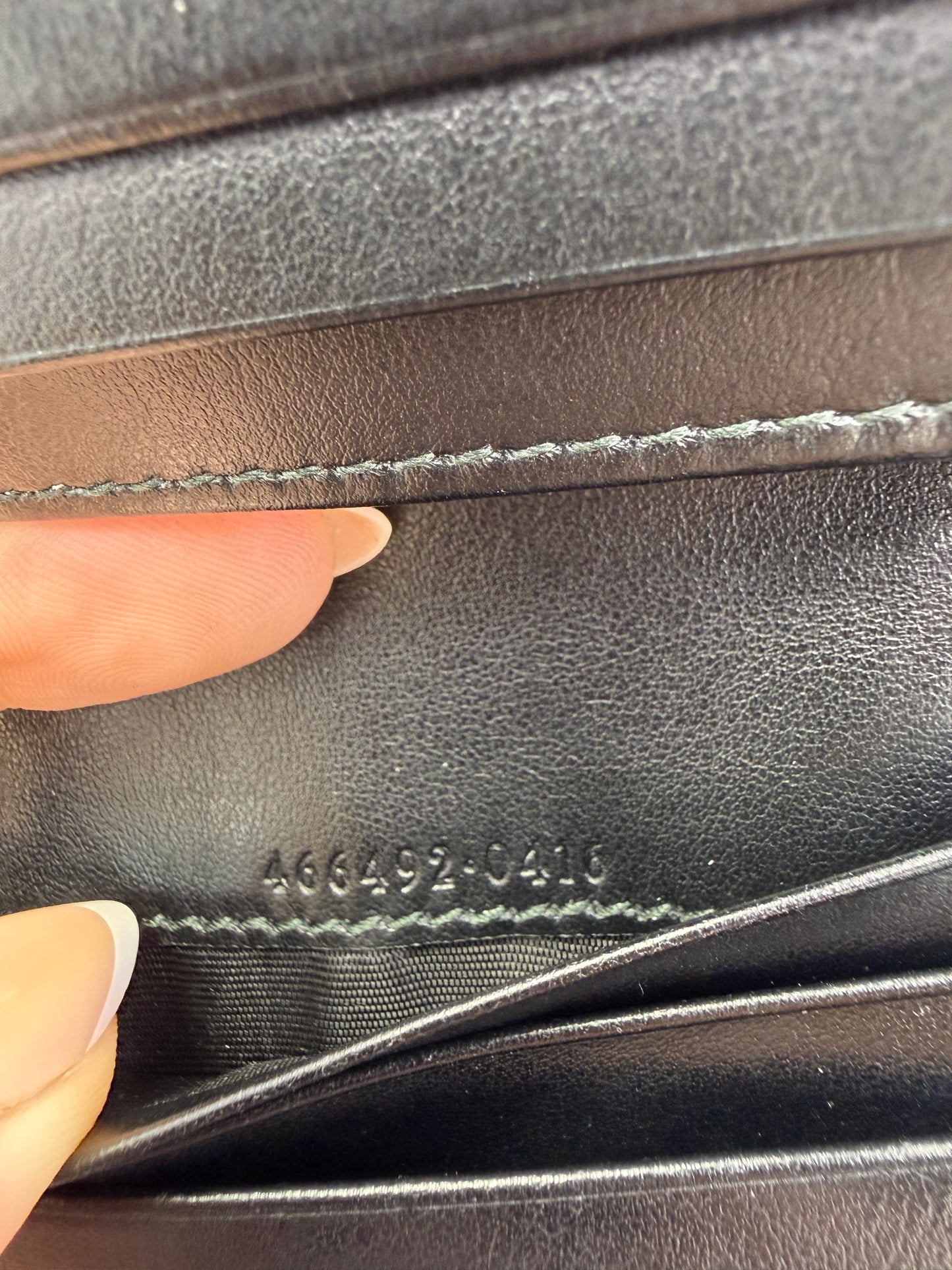 Gucci GG Marmont Black Leather Compact Wallet