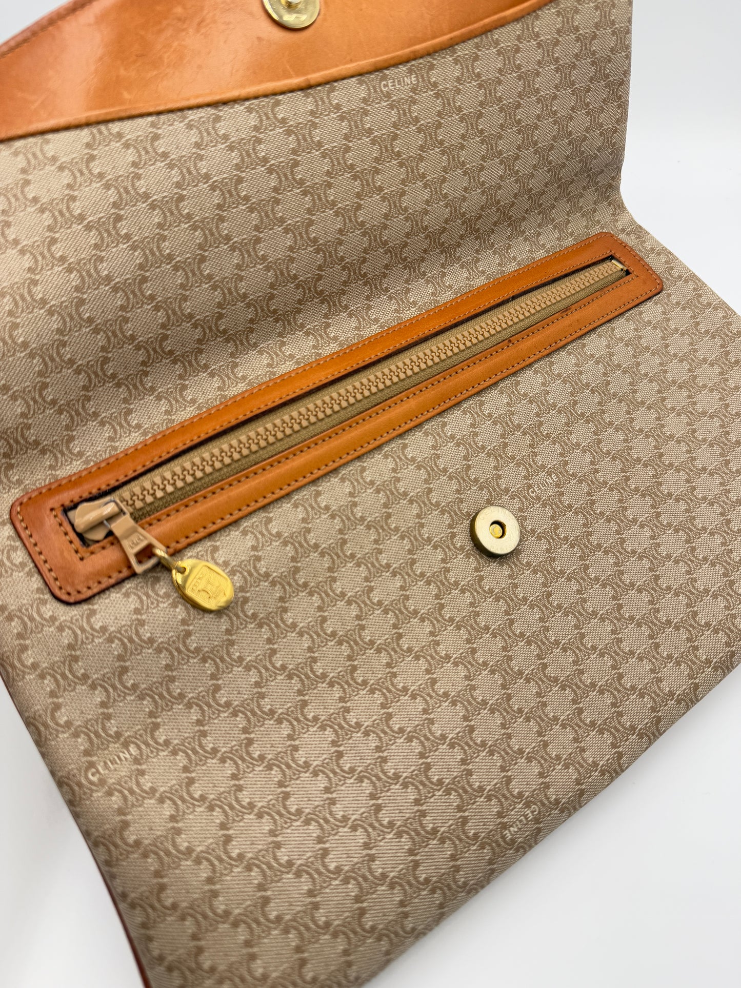 Celine Beige Macadam Clutch