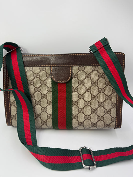 Gucci Supreme Coated Canvas Sherry Line Toiletry Pouch