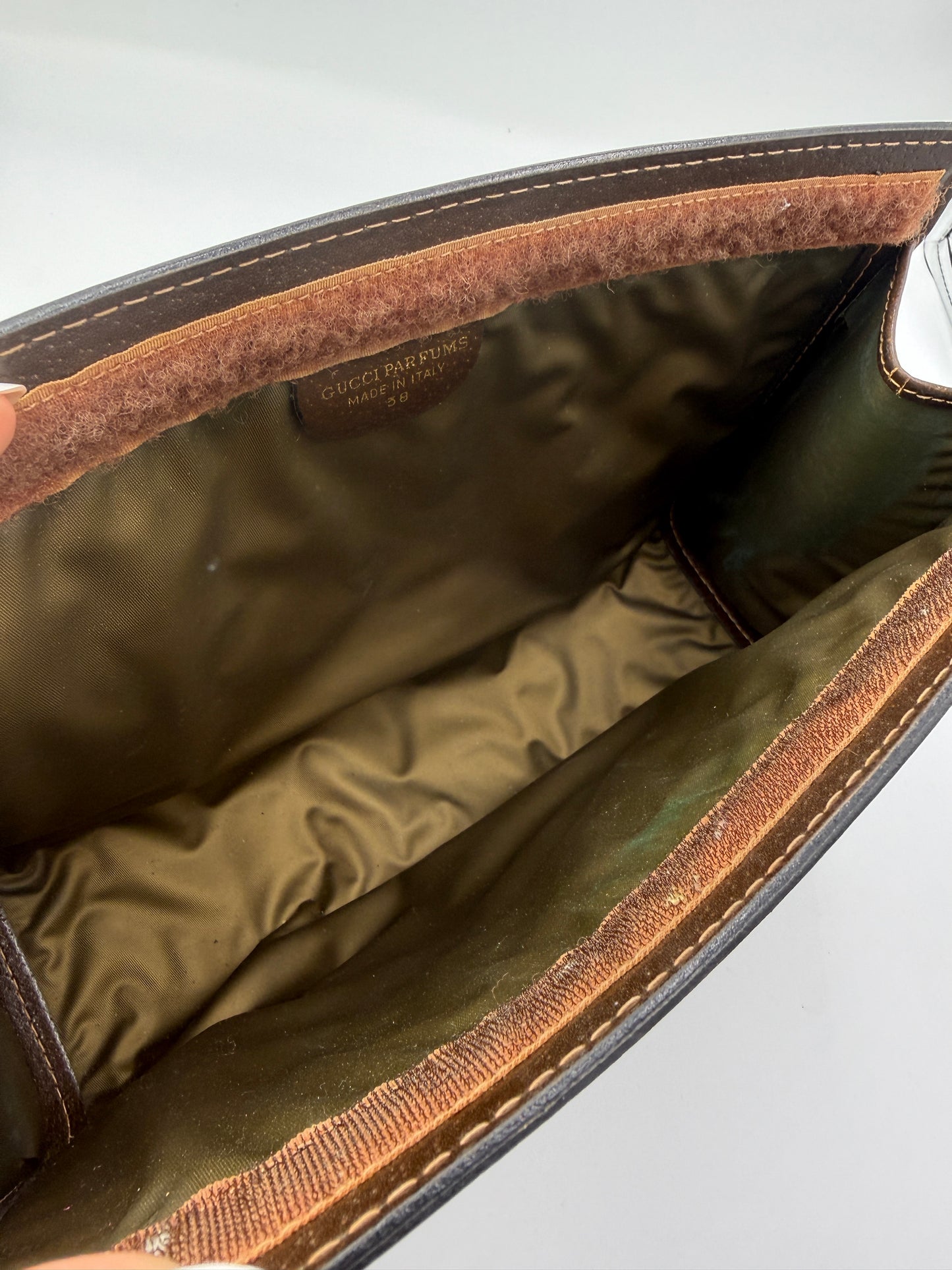 Gucci Supreme Coated Canvas Sherry Line Toiletry Pouch