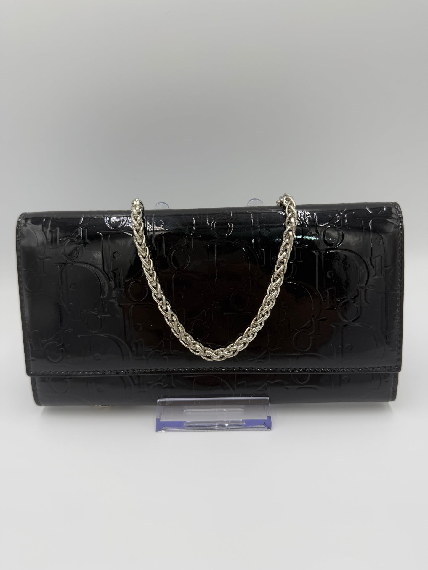 Christian Dior Black Patent Leather Diorissimo Wallet