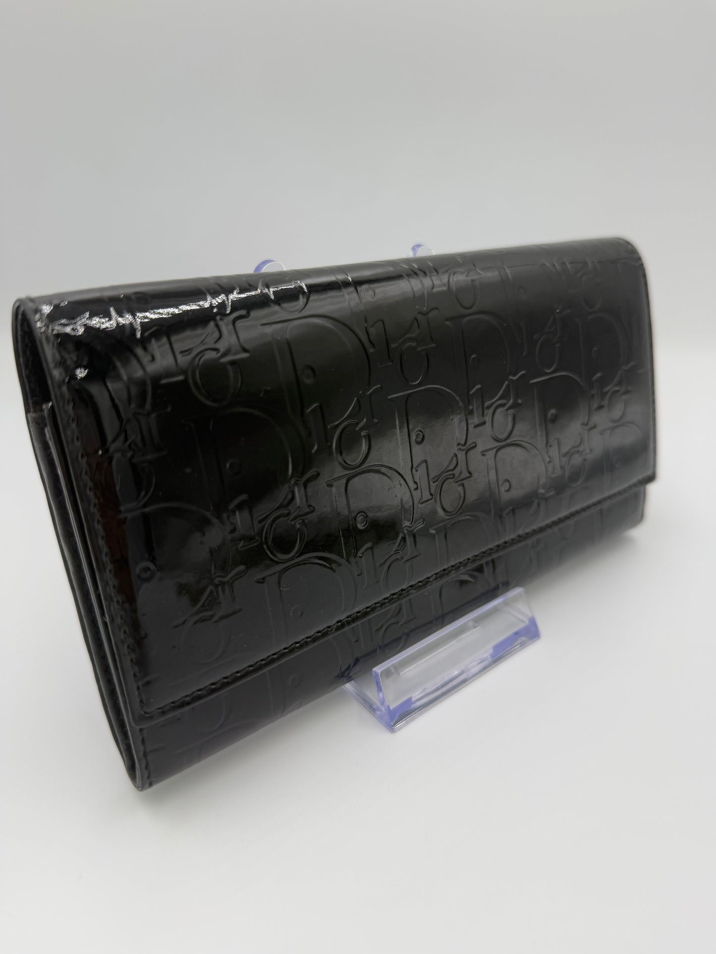 Christian Dior Black Patent Leather Diorissimo Wallet