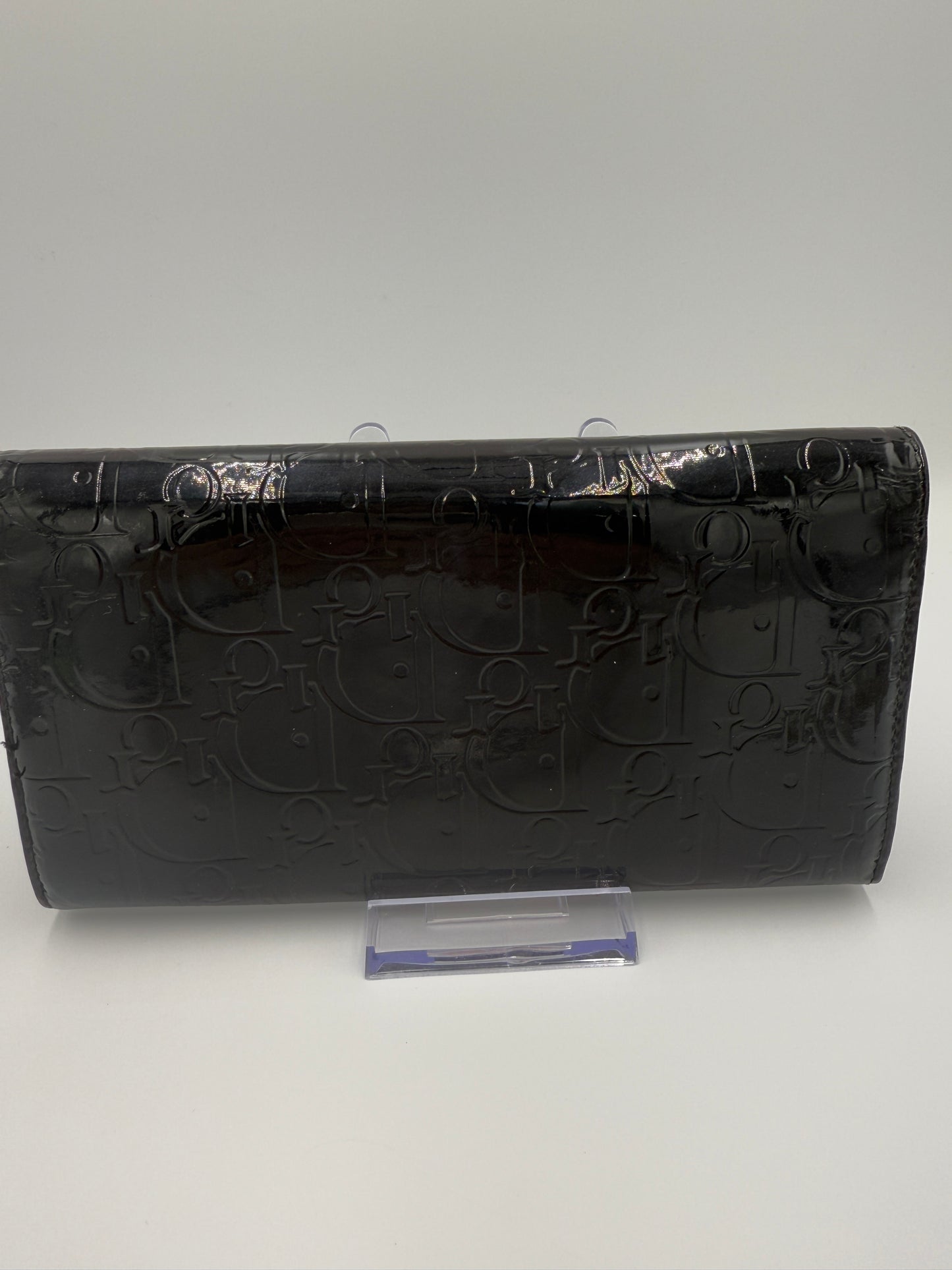 Christian Dior Black Patent Leather Diorissimo Wallet