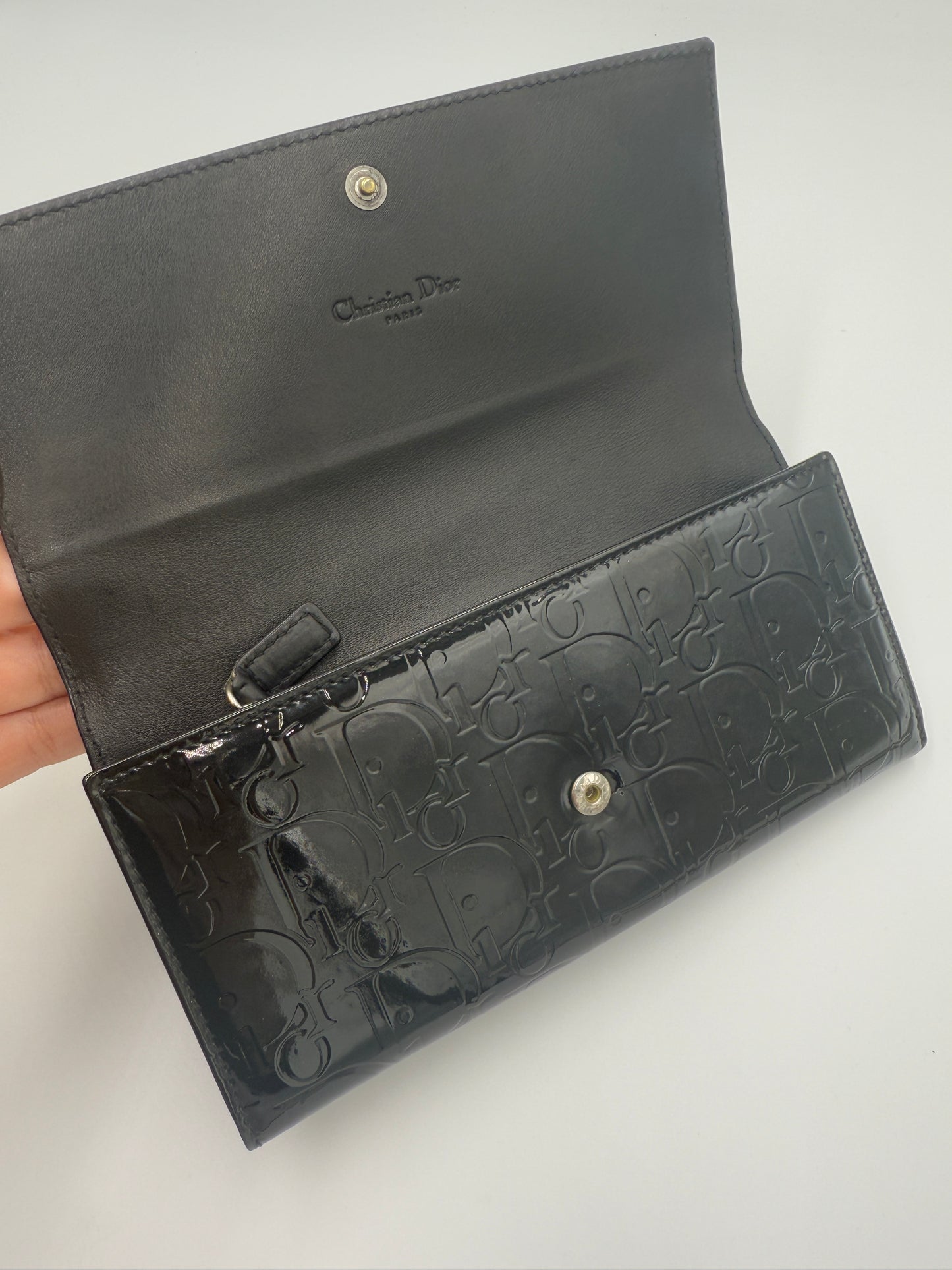 Christian Dior Black Patent Leather Diorissimo Wallet