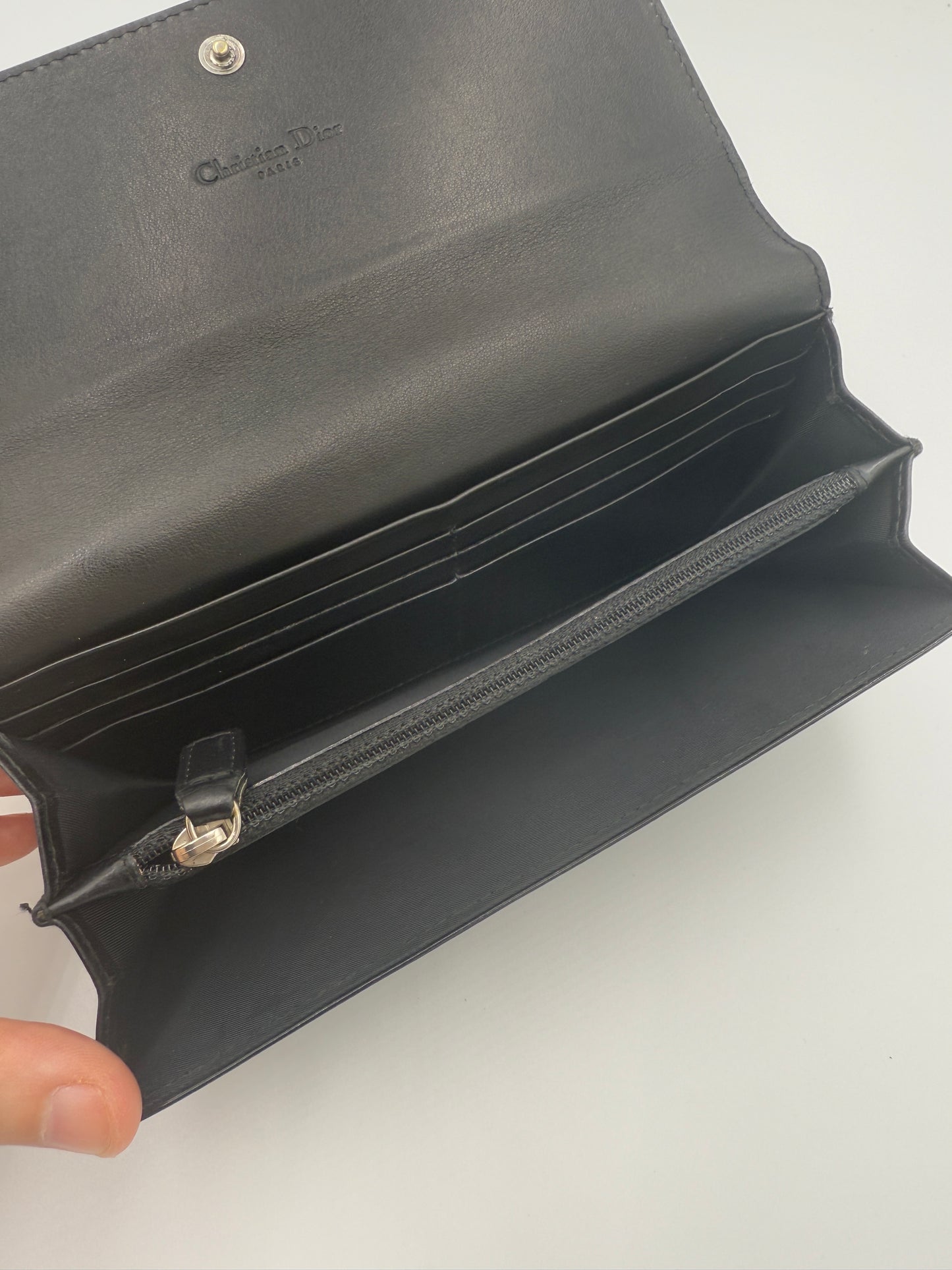 Christian Dior Black Patent Leather Diorissimo Wallet