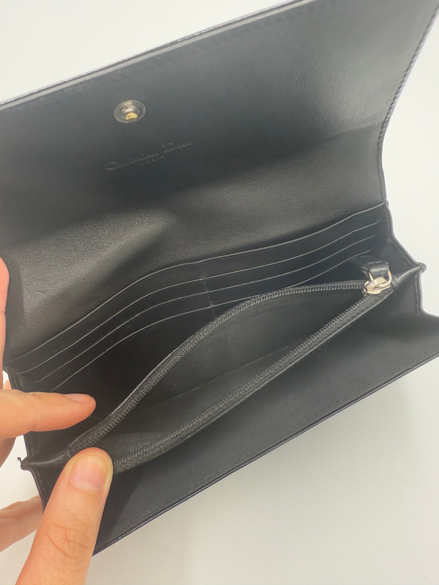 Christian Dior Black Patent Leather Diorissimo Wallet