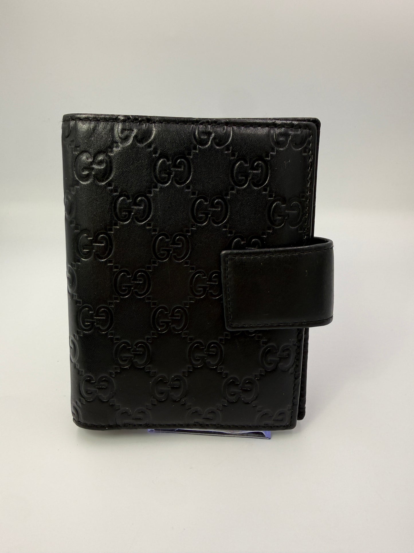 Gucci Guccissima Black Leather Agenda or Passport Holder