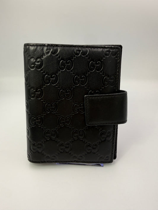 Gucci Guccissima Black Leather Agenda or Passport Holder