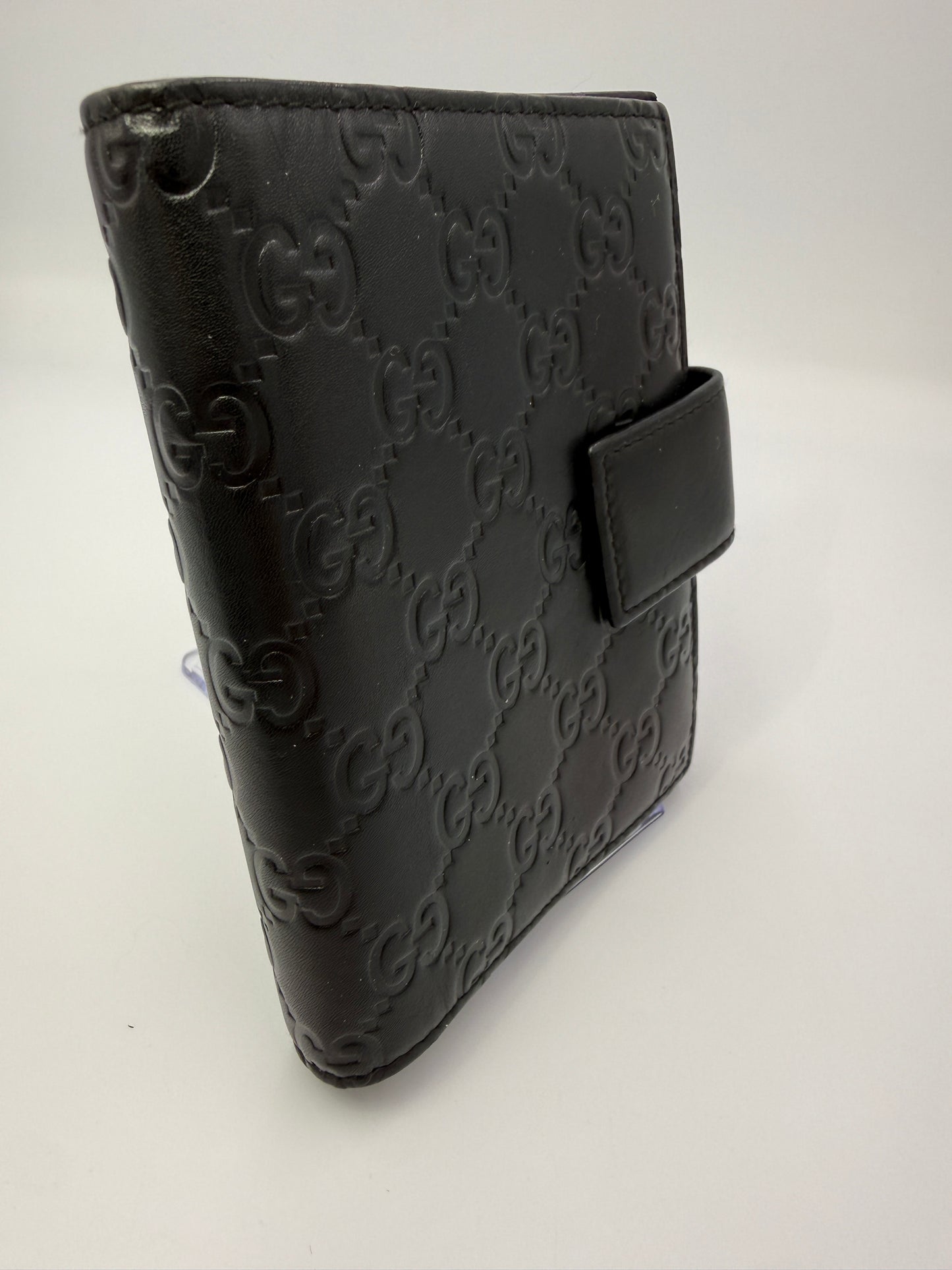 Gucci Guccissima Black Leather Agenda or Passport Holder