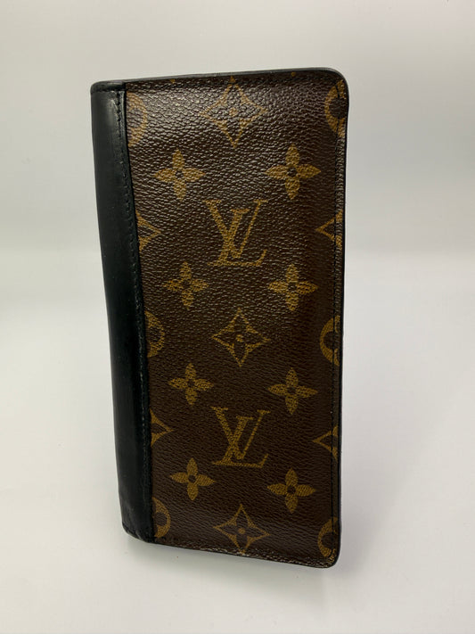 Louis Vuitton Monogram And Black Leather Bifold Long Wallet CT1102