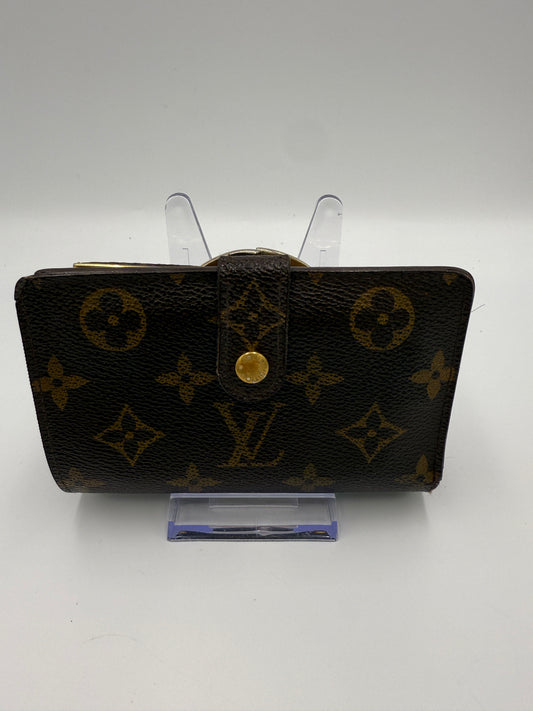 Givvy Louis Vuitton Monogram Coated Canvas Kisslock Wallet