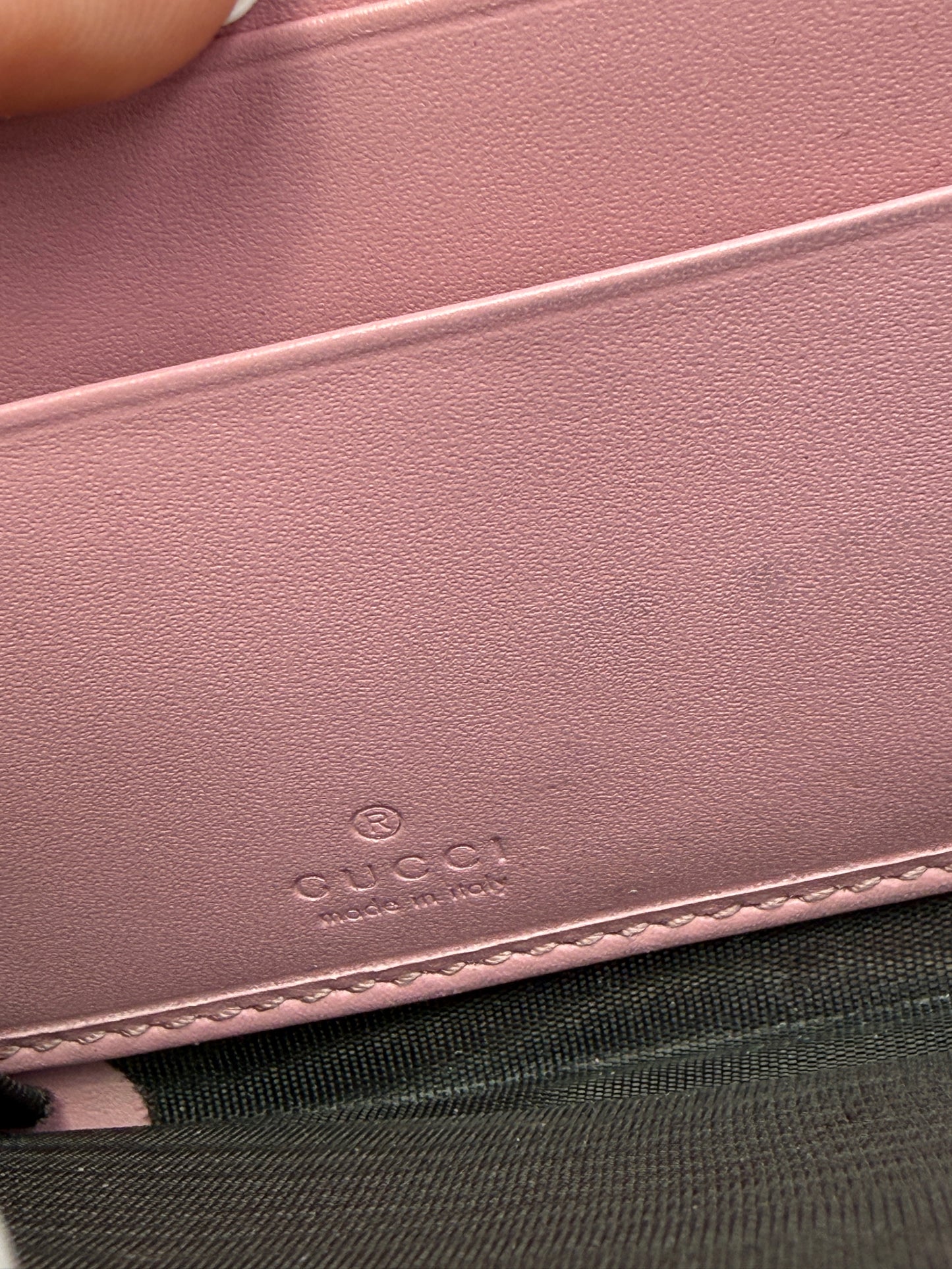 Gucci Guccissima Pink Leather Zippy Long Wallet