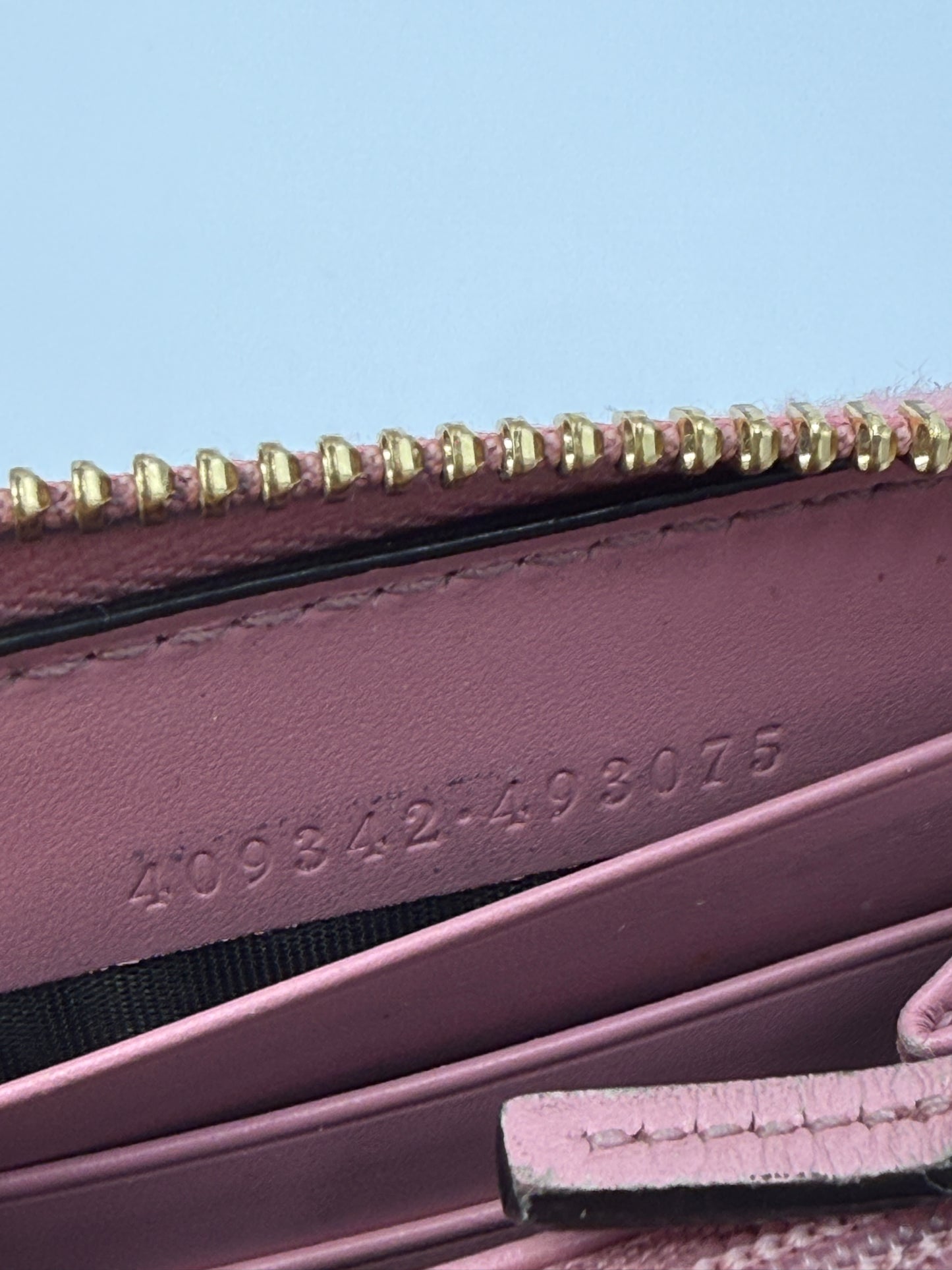 Gucci Guccissima Pink Leather Zippy Long Wallet
