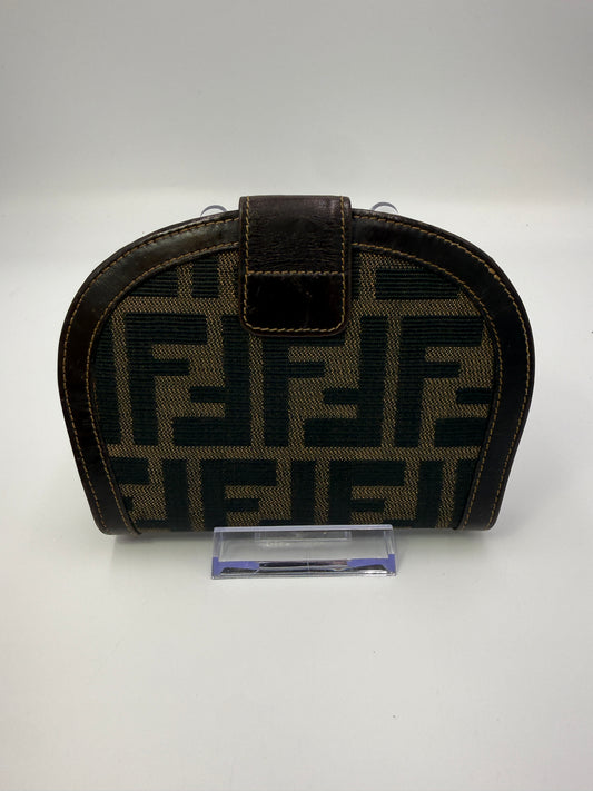 Fendi Zucca Canvas Bifold Half Moon Wallet