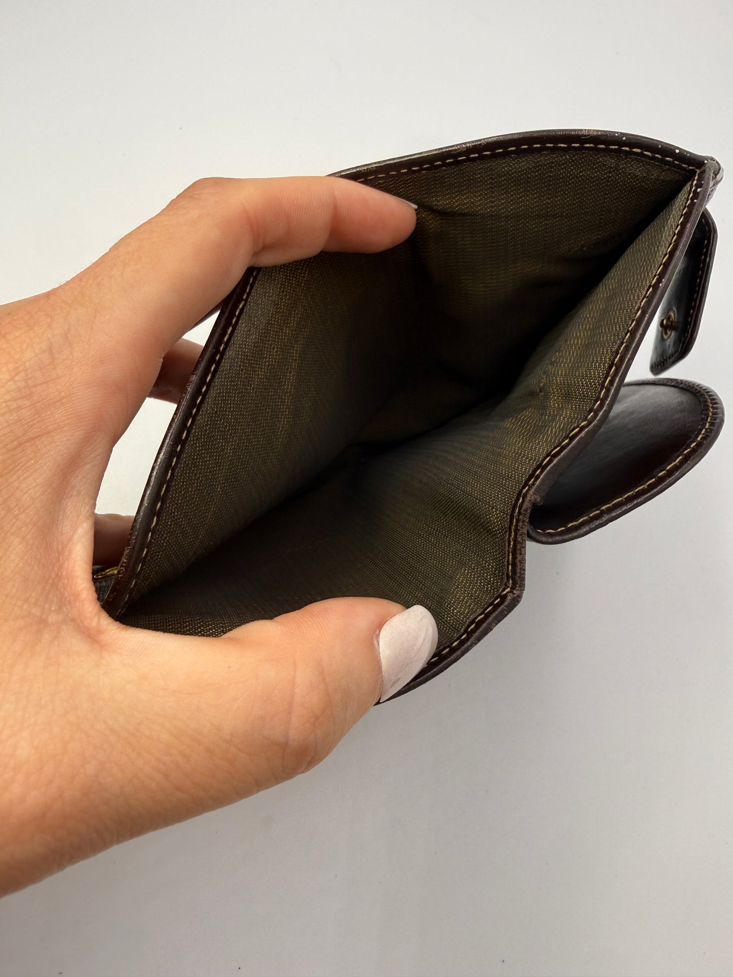 Fendi Zucca Canvas Bifold Half Moon Wallet