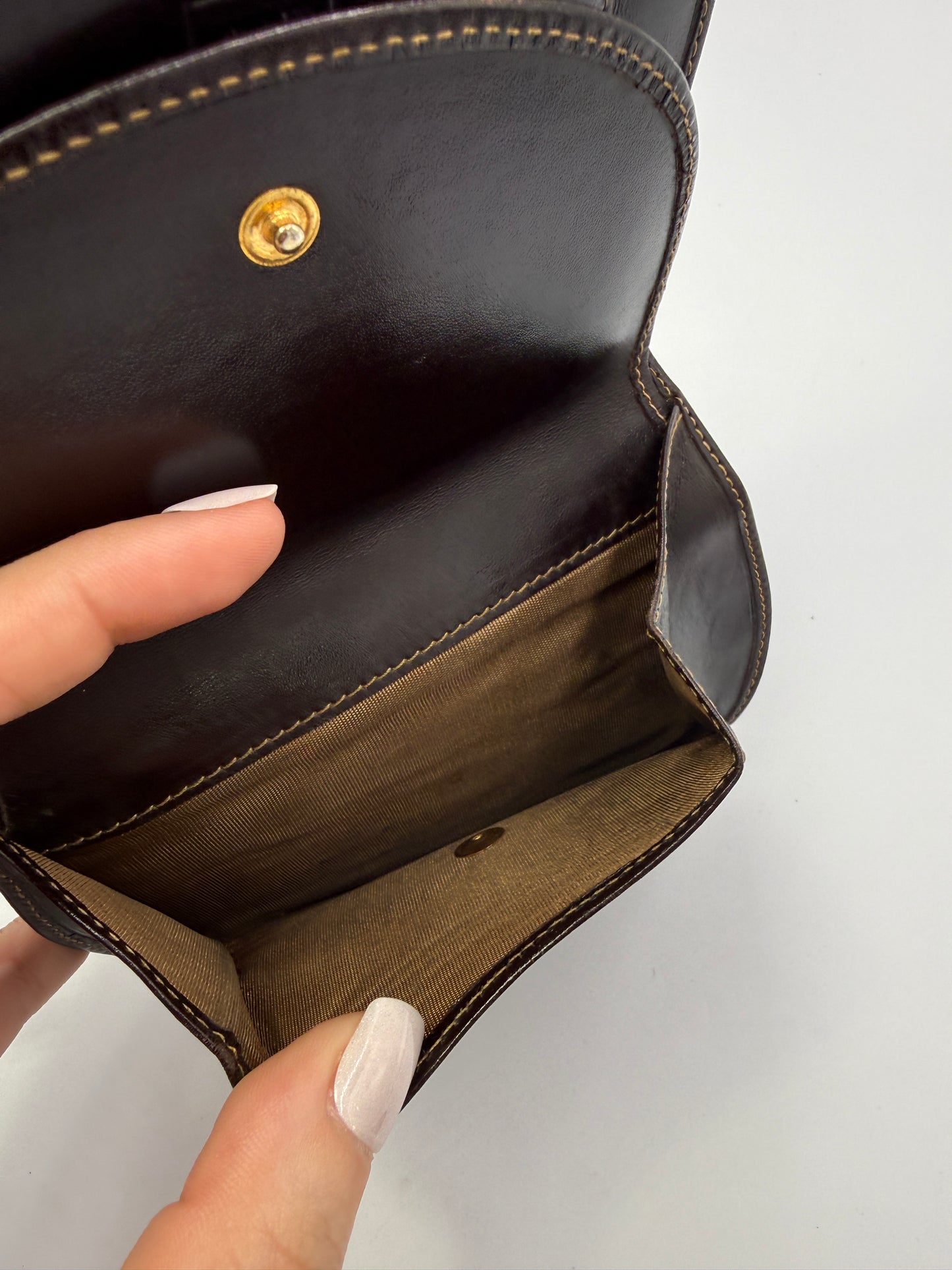 Fendi Zucca Canvas Bifold Half Moon Wallet
