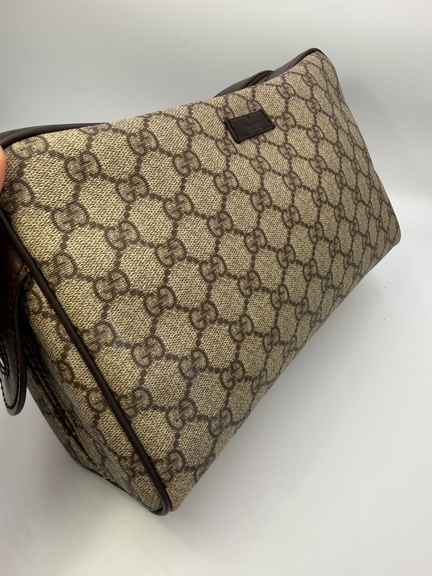 Gucci Supreme Coated Canvas Zippered Toiletry Unisex
