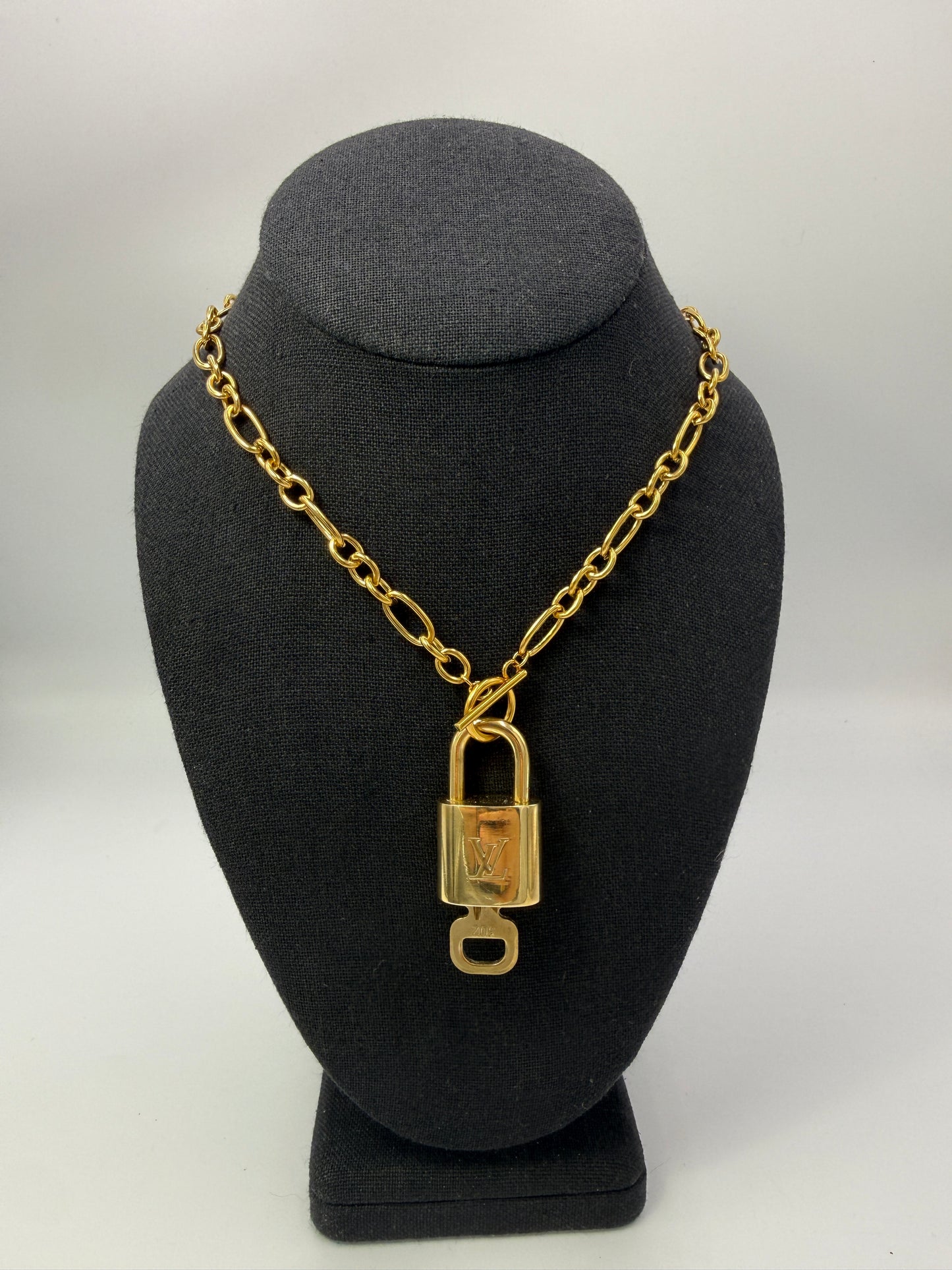 Louis Vuitton Lock & Key Pendant On Unbranded Necklace