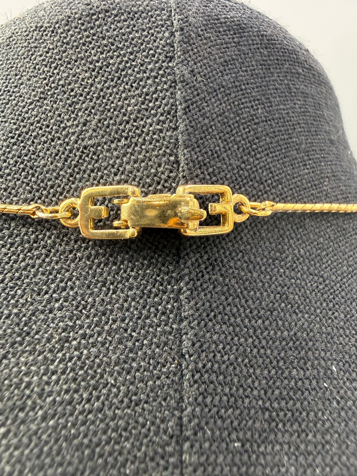 Givenchy Vintage Gold Tone G Heart Pendant Necklace