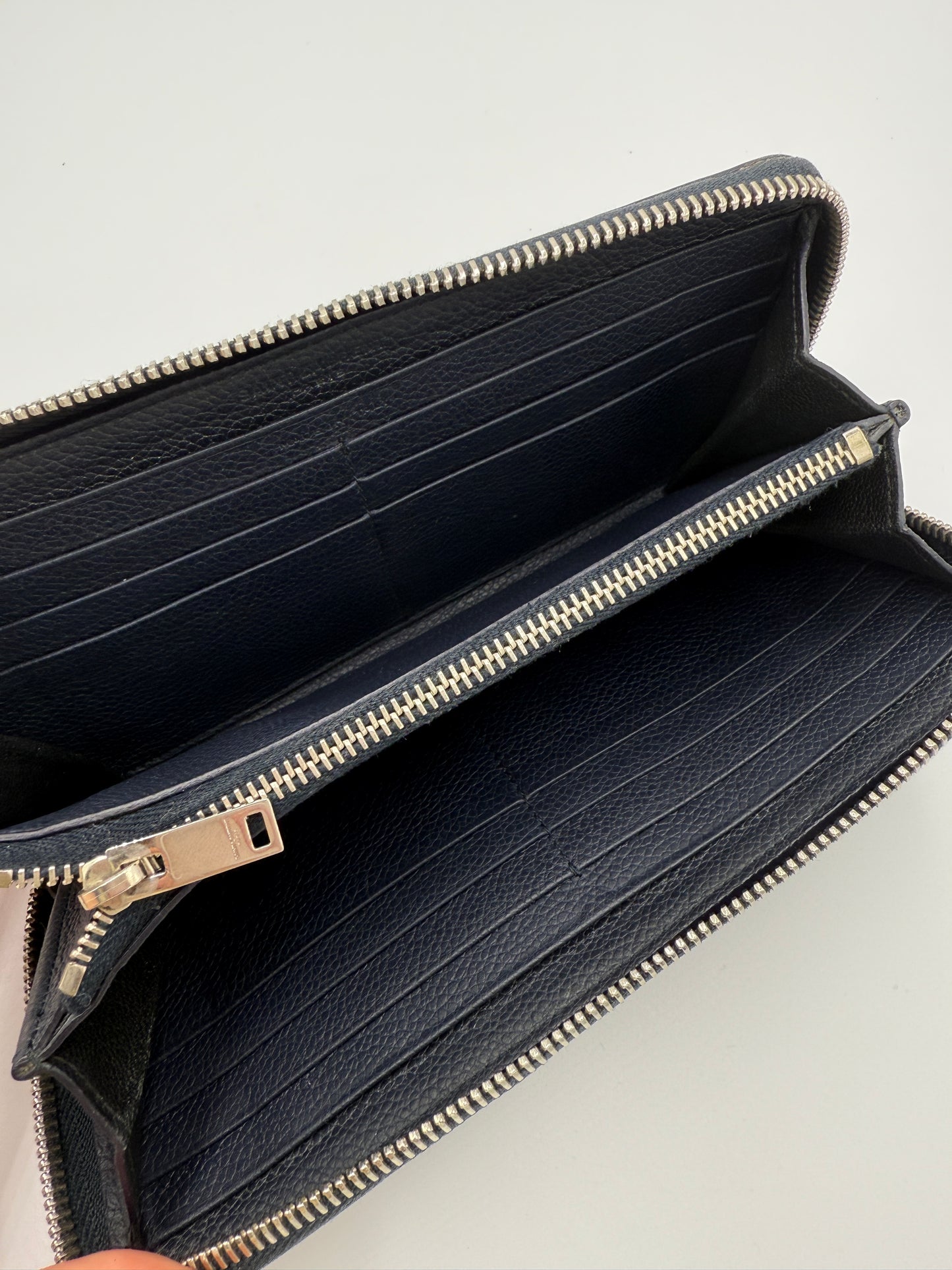 Yves Saint Laurent Navy Blue Zippy Wallet