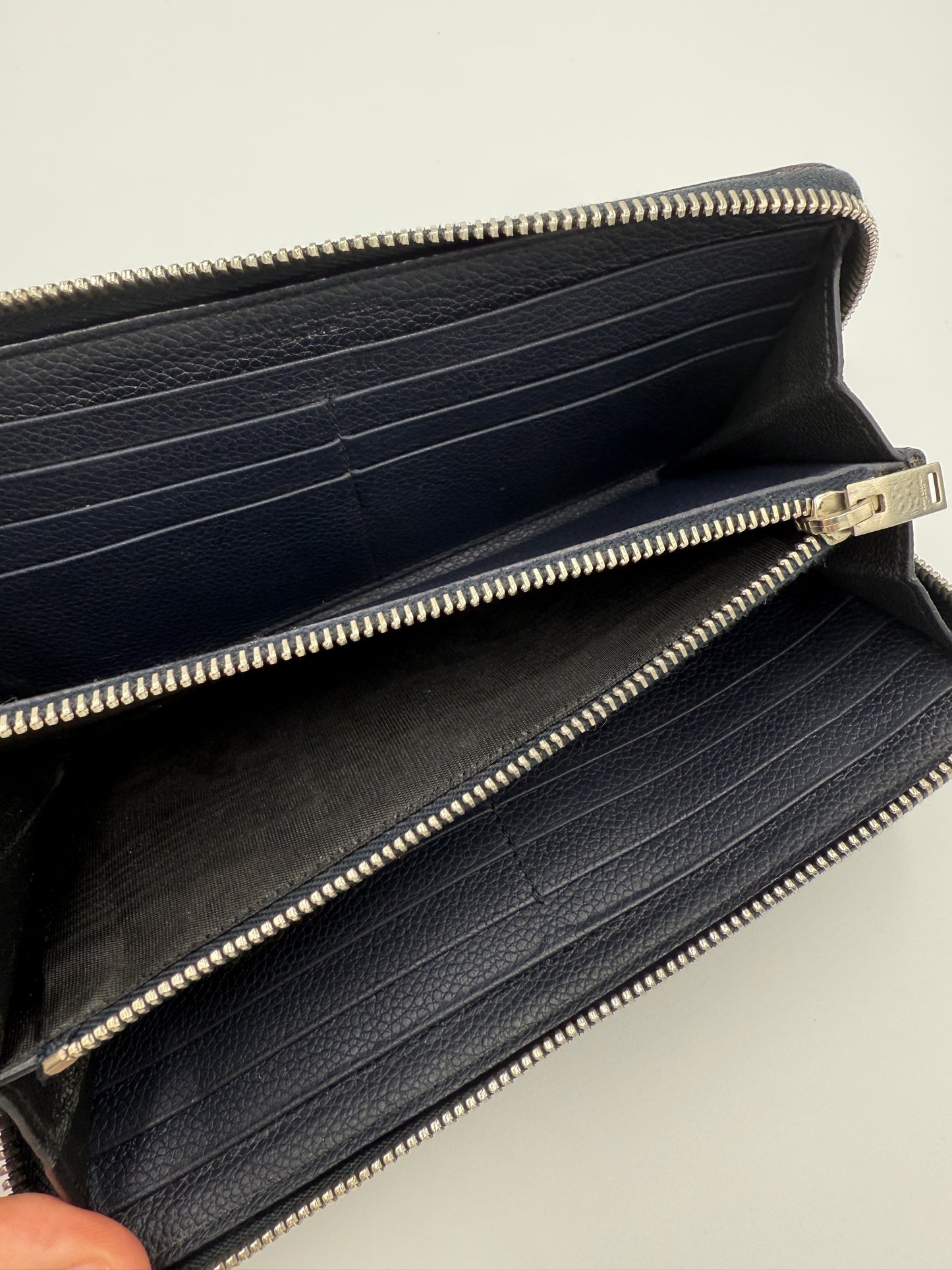 Yves Saint Laurent Navy Blue Zippy Wallet