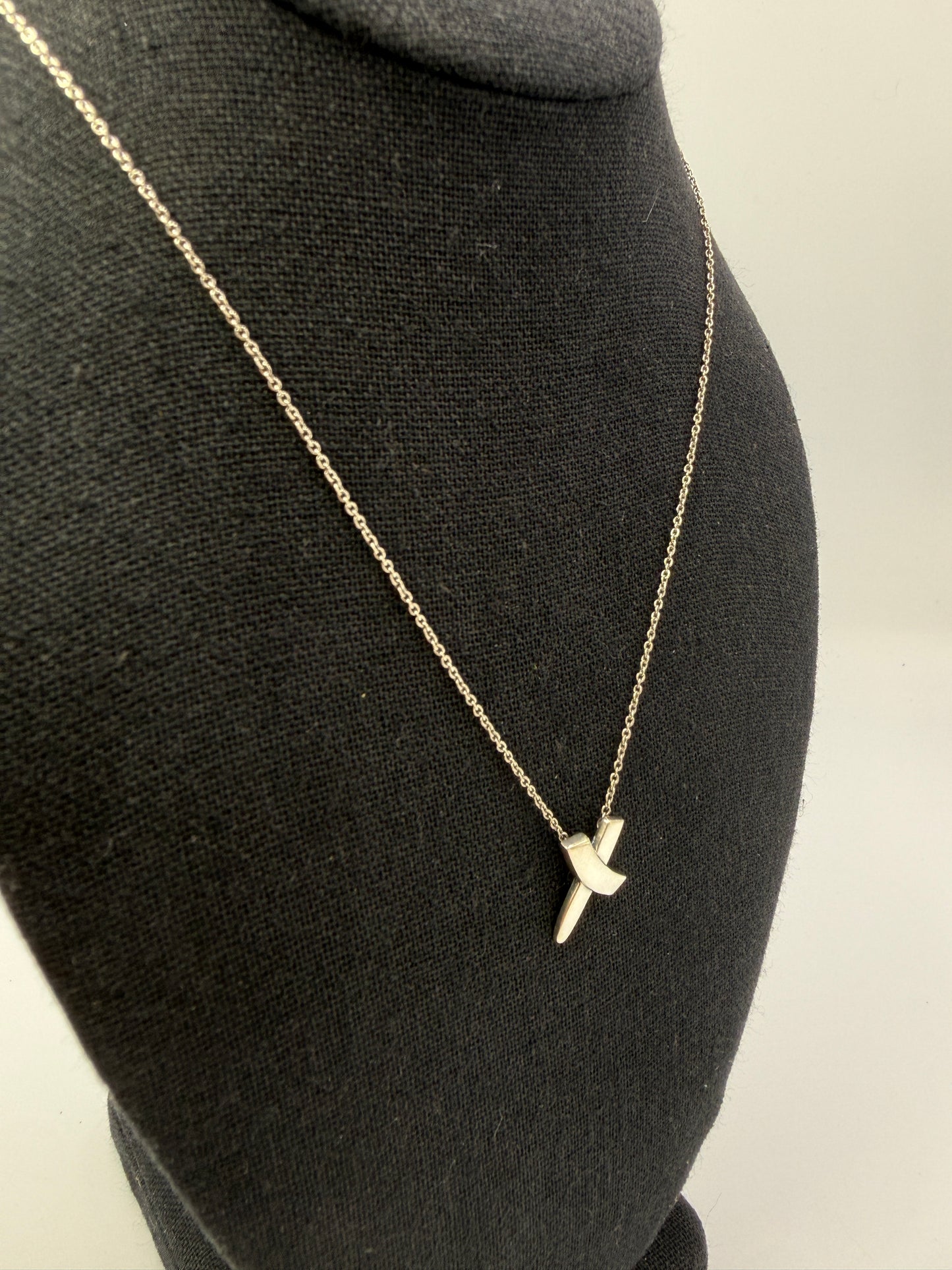 Tiffany & Co. Paloma Picasso Graffiti Kiss “X” Pendant Necklace