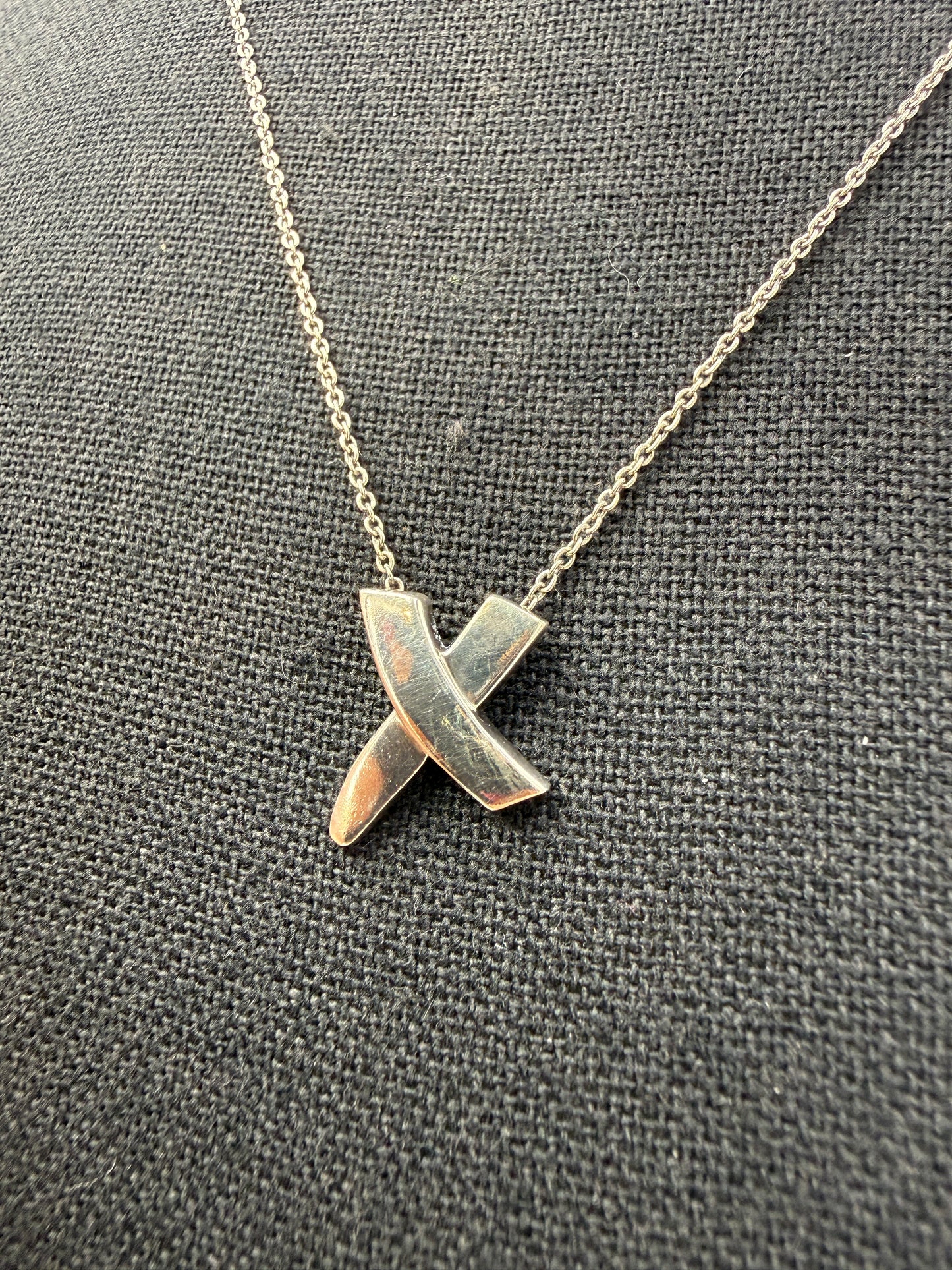 Tiffany & Co. Paloma Picasso Graffiti Kiss “X” Pendant Necklace