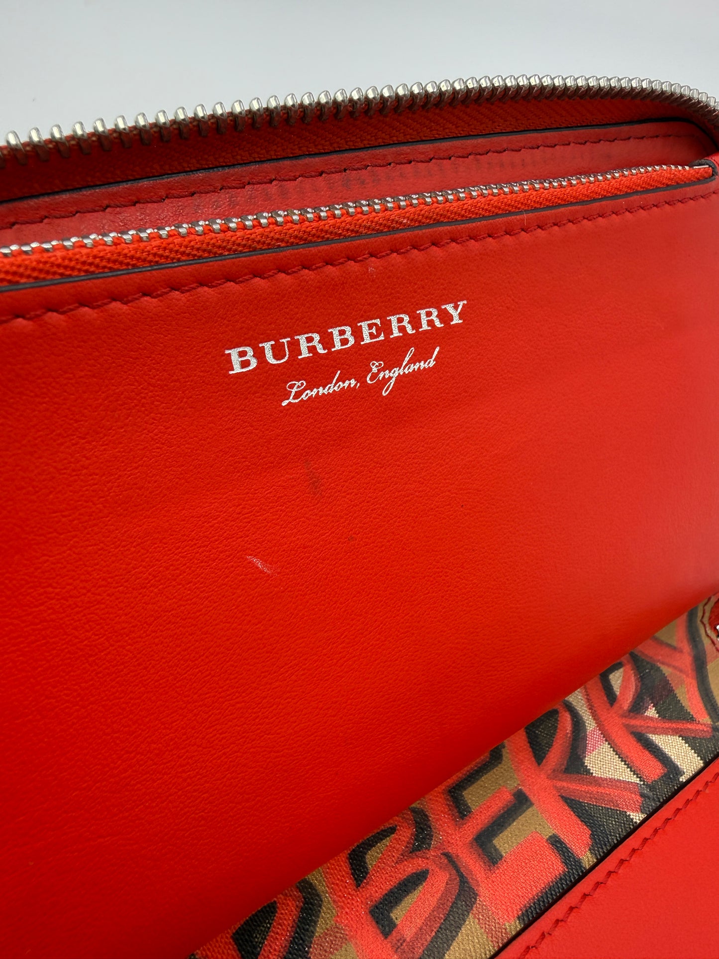 Burberry Graffiti Check Zip-Around Wallet London England Collection