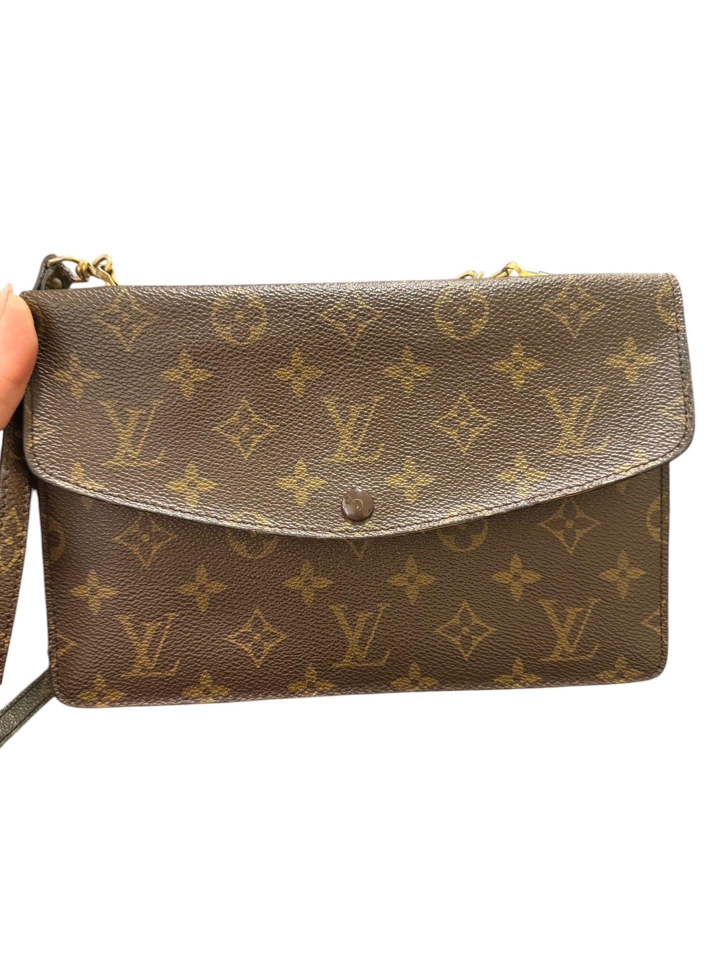 Louis Vuitton Monogram Coated Canvas Double Pochette Rabat