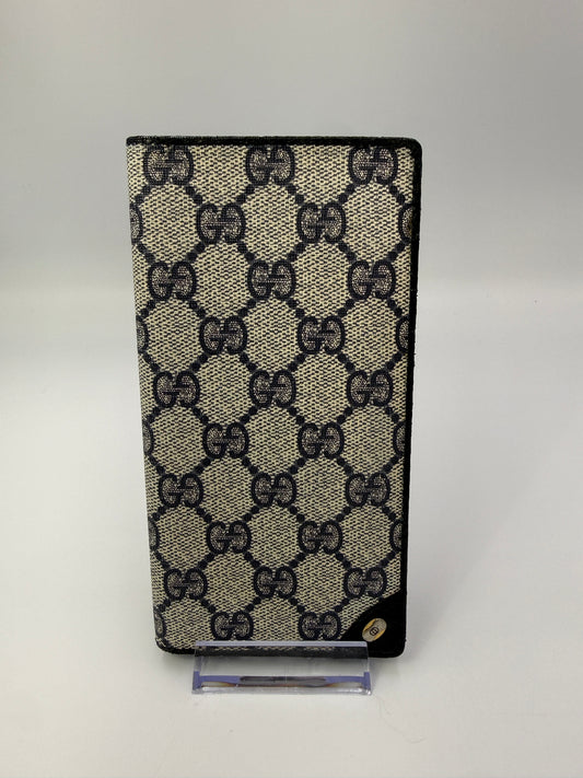 Gucci Vintage Blue Supreme Coated Canvas Guccissima Long Wallet