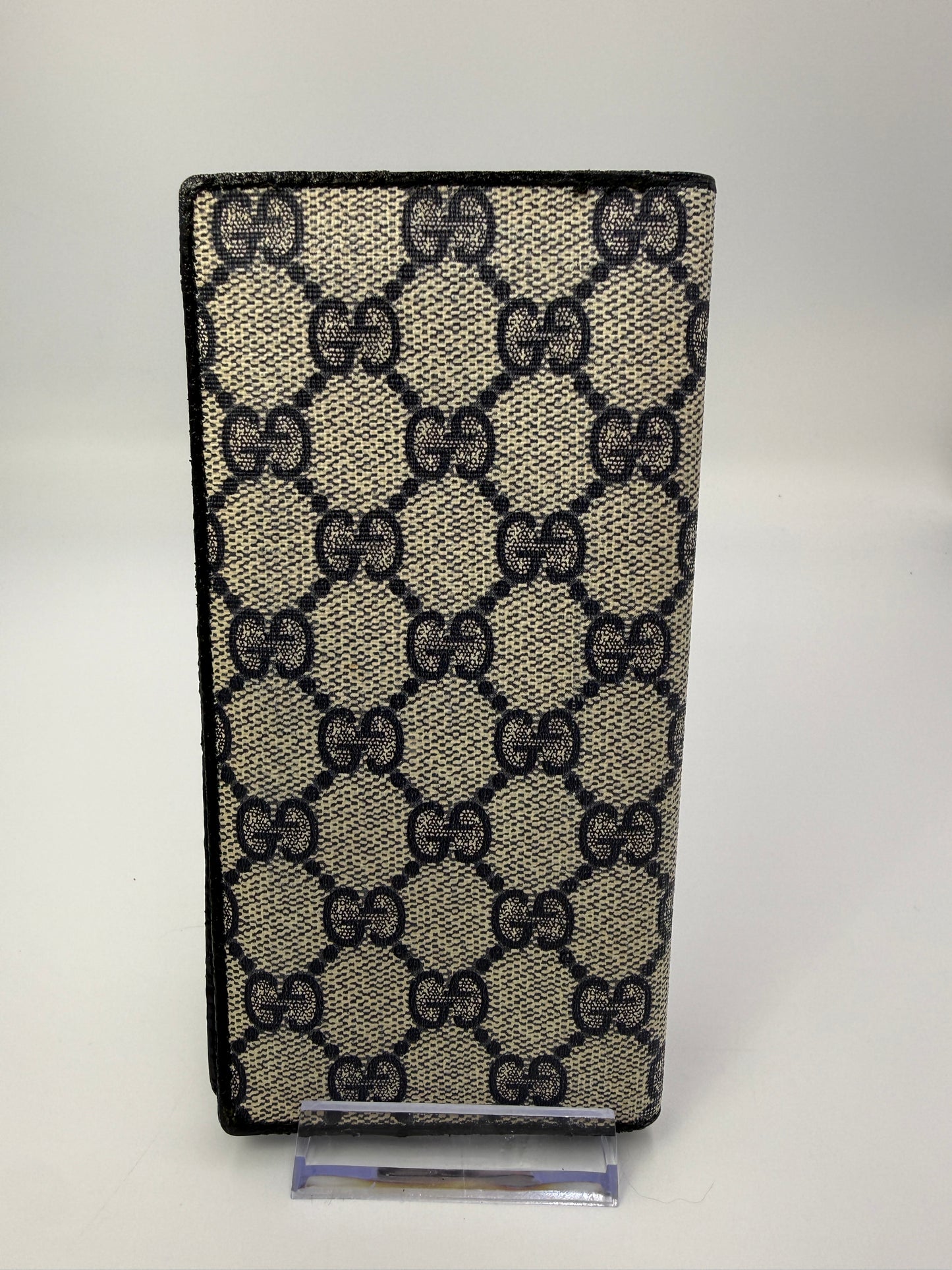 Gucci Vintage Blue Supreme Coated Canvas Guccissima Long Wallet