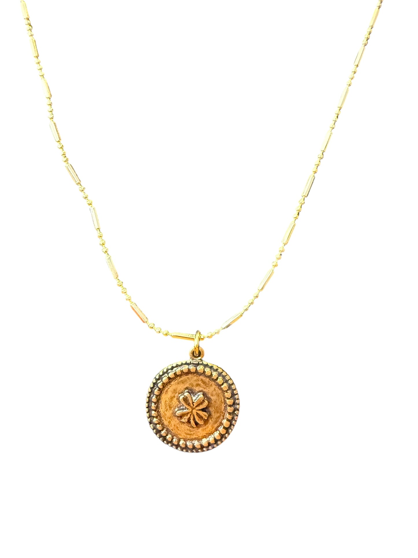 Repurposed Chanel Clover Medallion Necklace