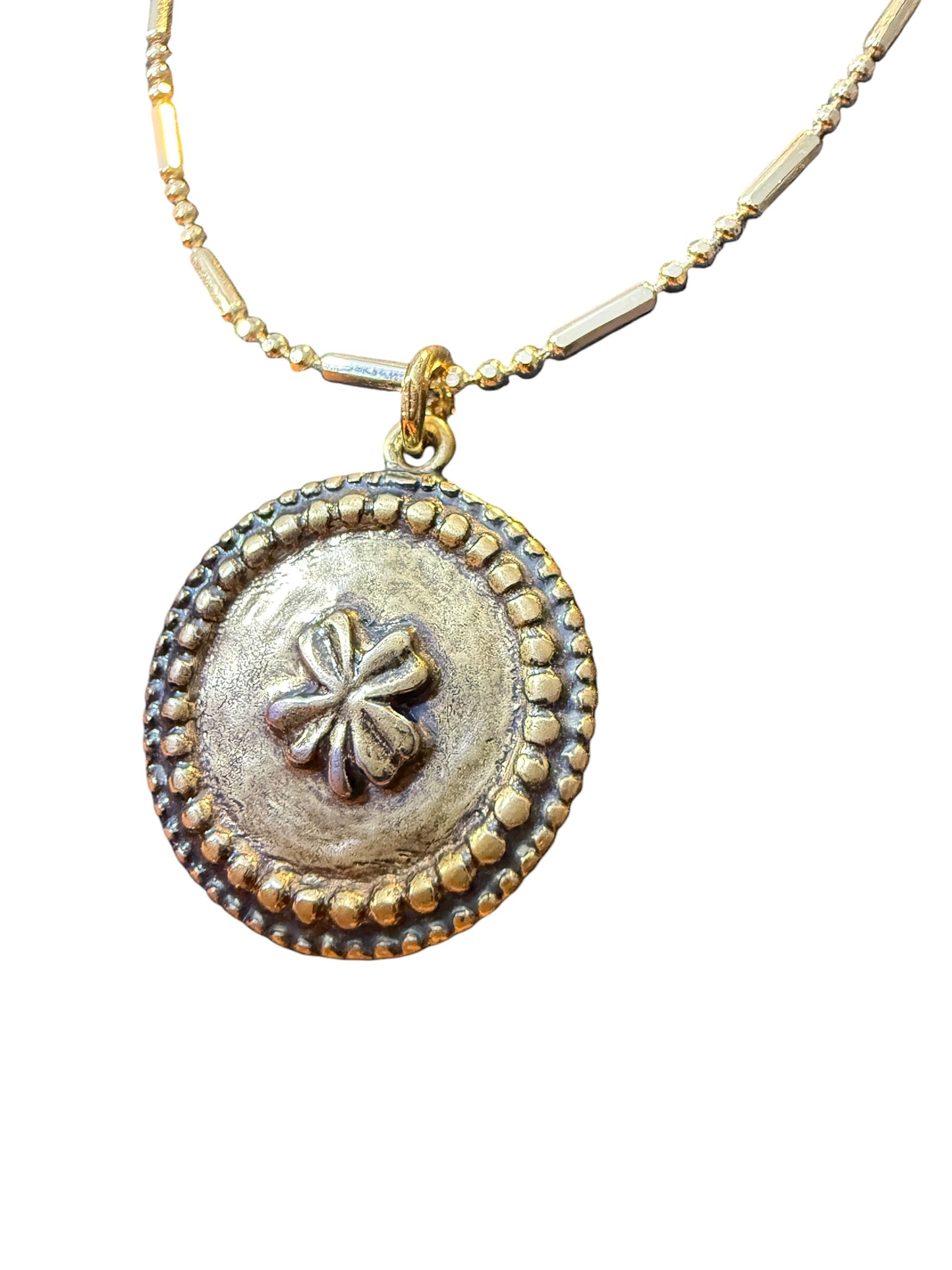 Repurposed Chanel Clover Medallion Necklace