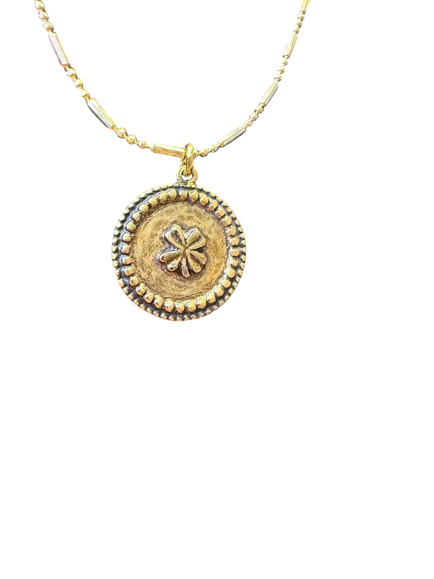 Repurposed Chanel Clover Medallion Necklace