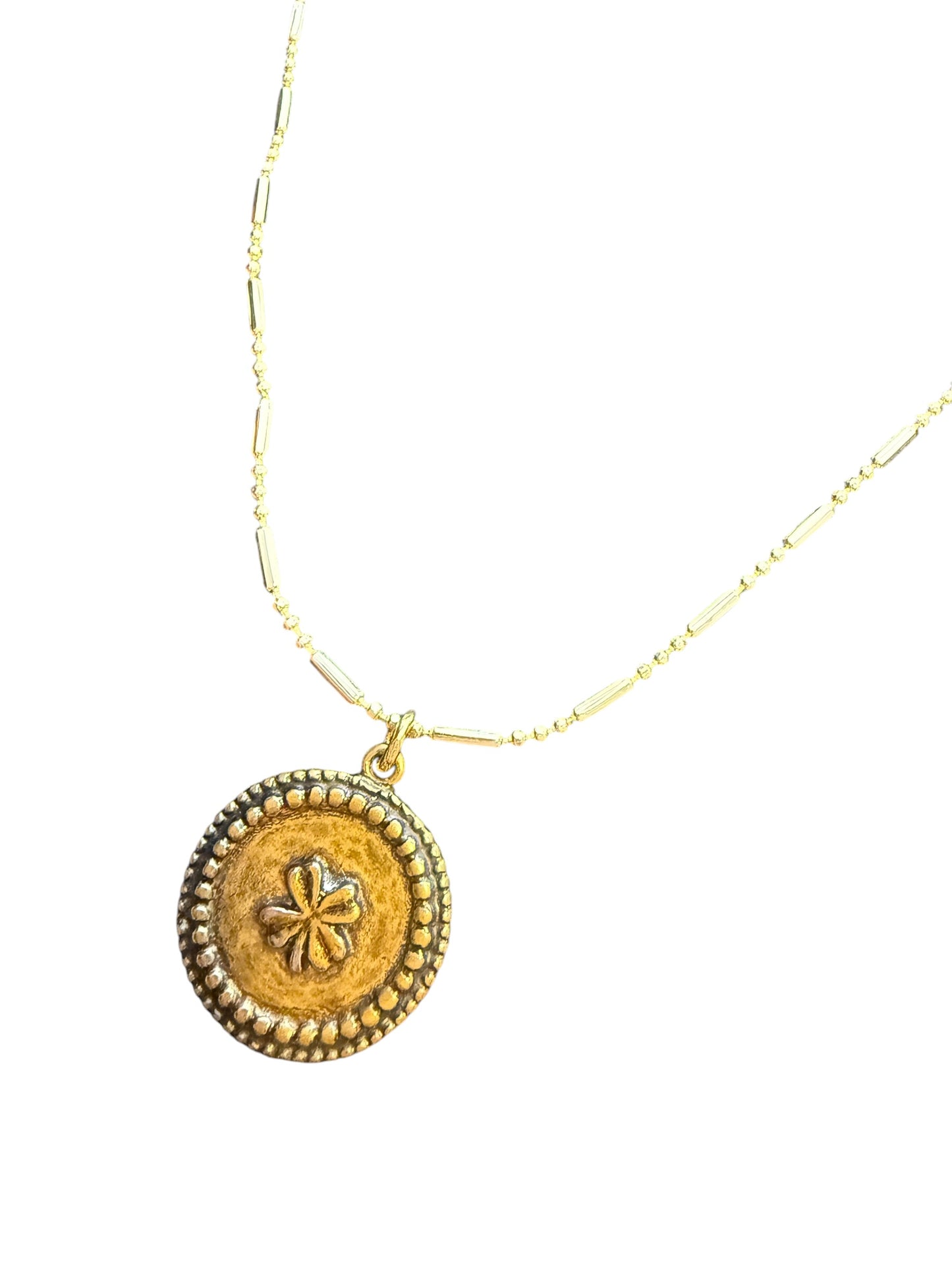 Repurposed Chanel Clover Medallion Necklace