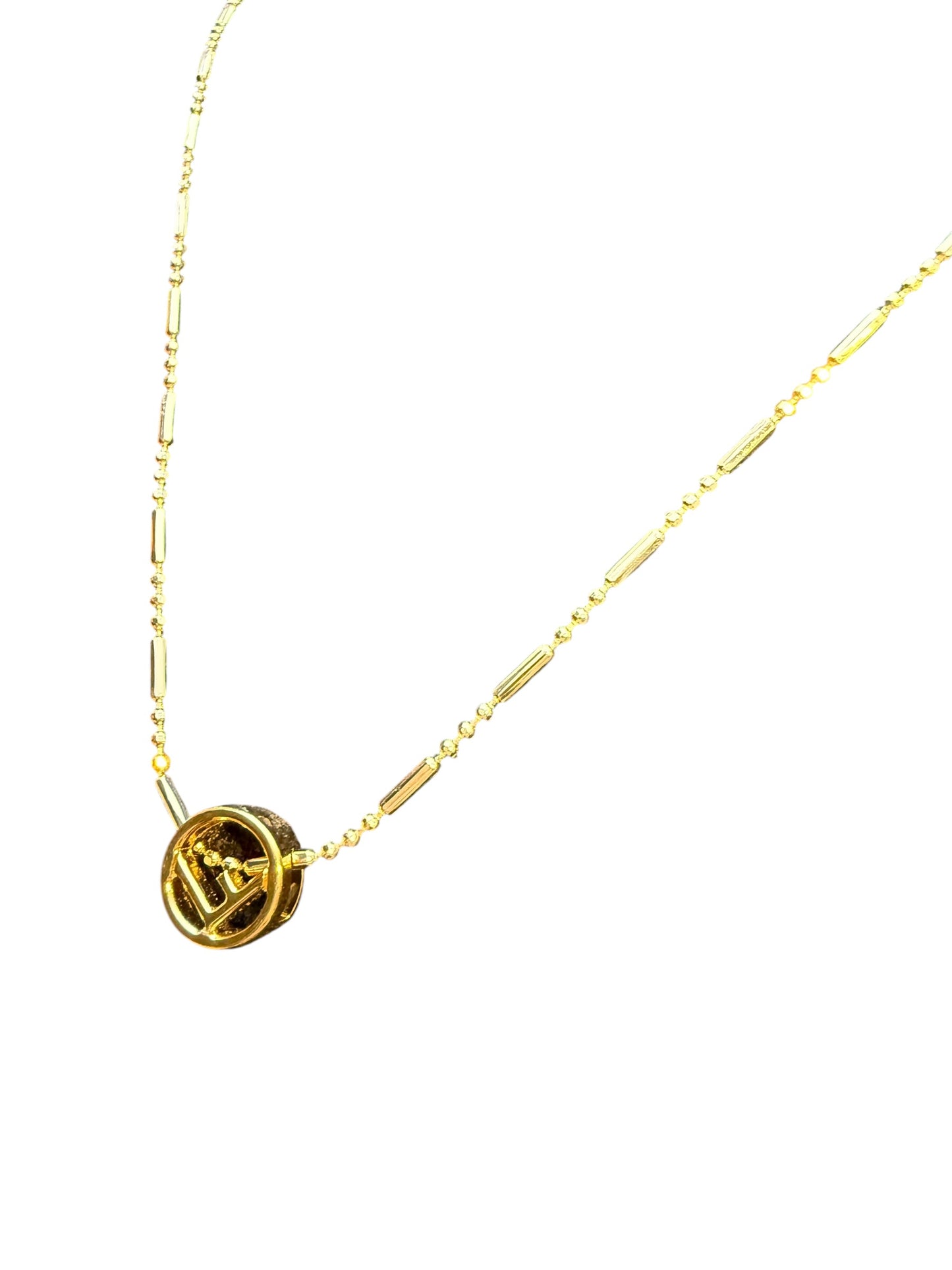 Repurposed Fendi Logo Pendant Necklace
