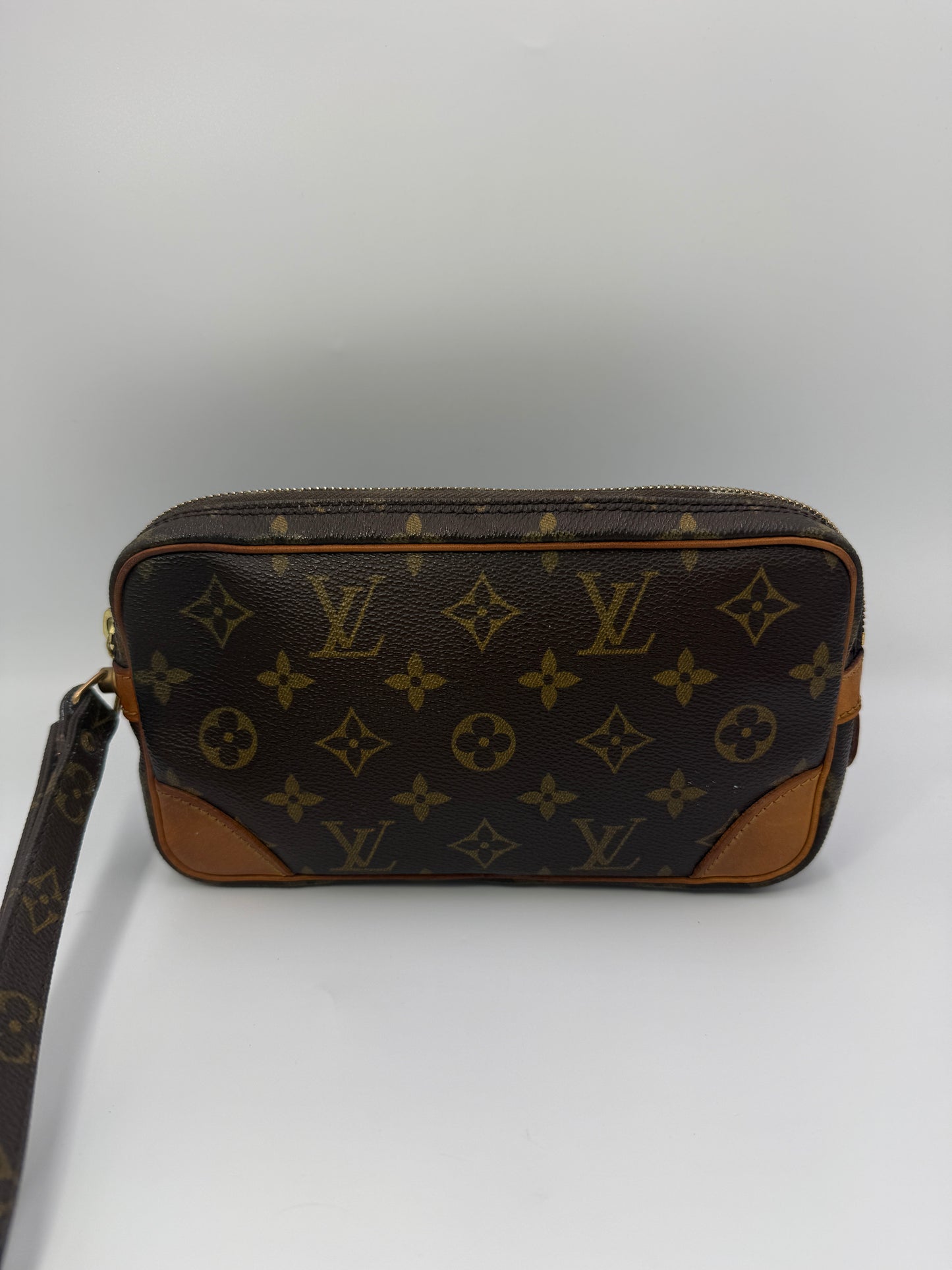 Louis Vuitton Monogram Coated Canvas Wristlet 22 cm TH8909