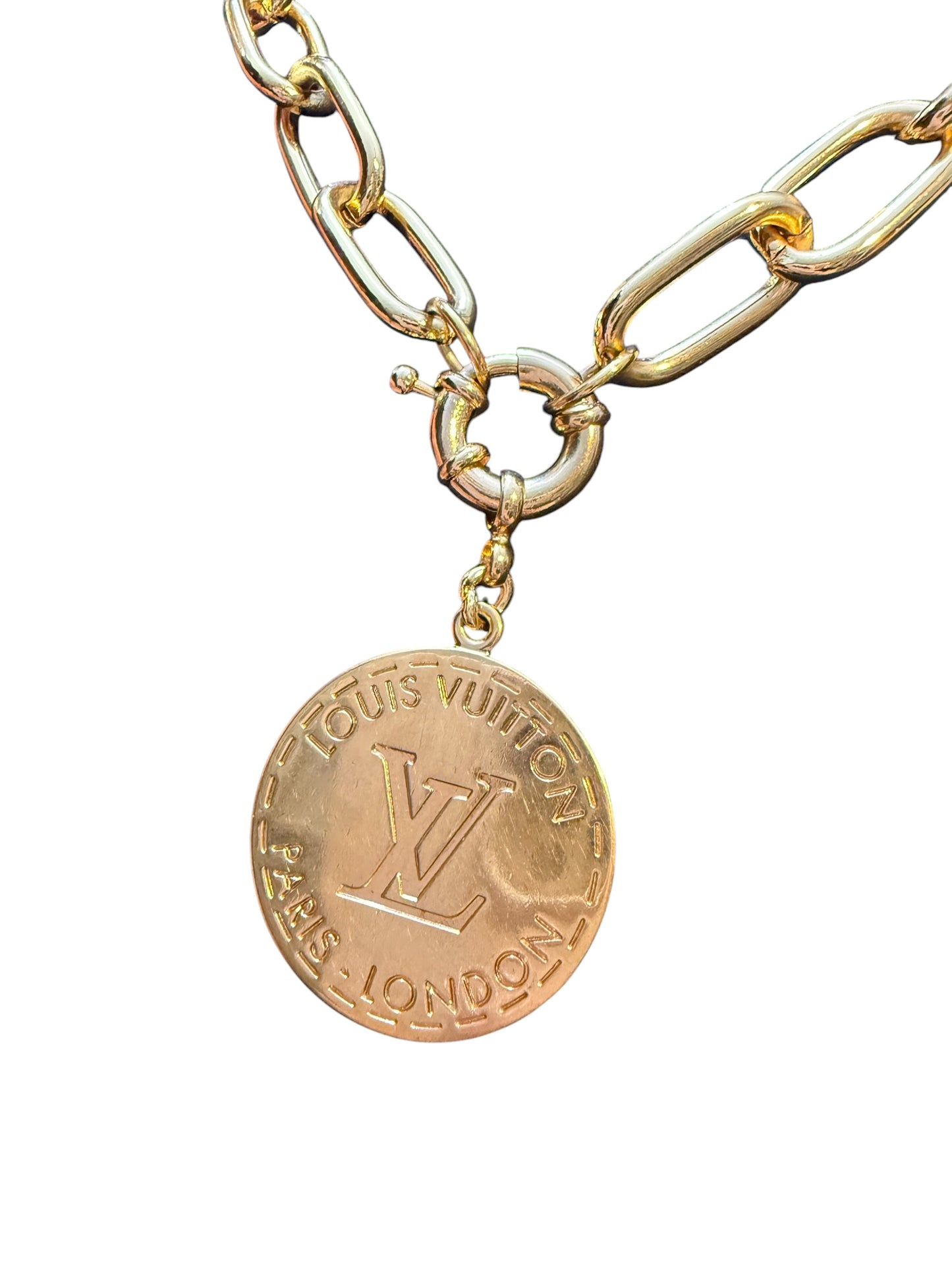 Repurposed Louis Vuitton Paris Medallion Necklace
