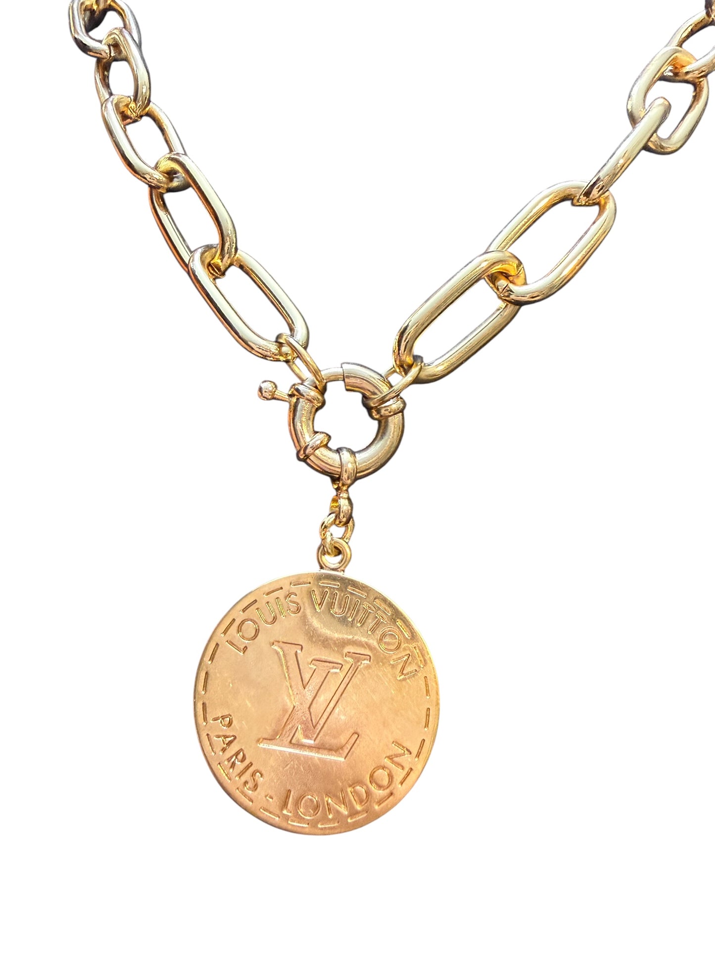 Repurposed Louis Vuitton Paris Medallion Necklace