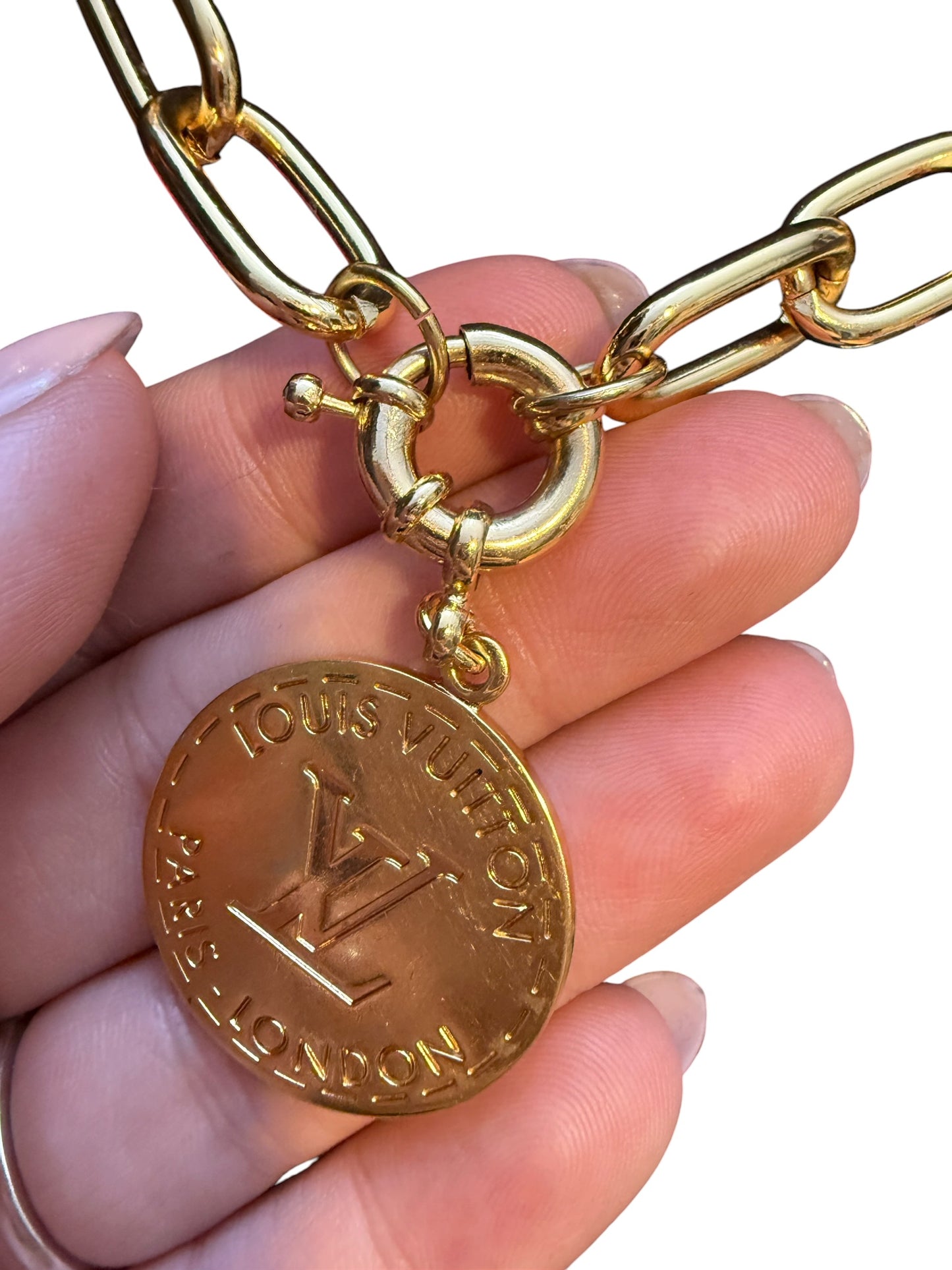 Repurposed Louis Vuitton Paris Medallion Necklace